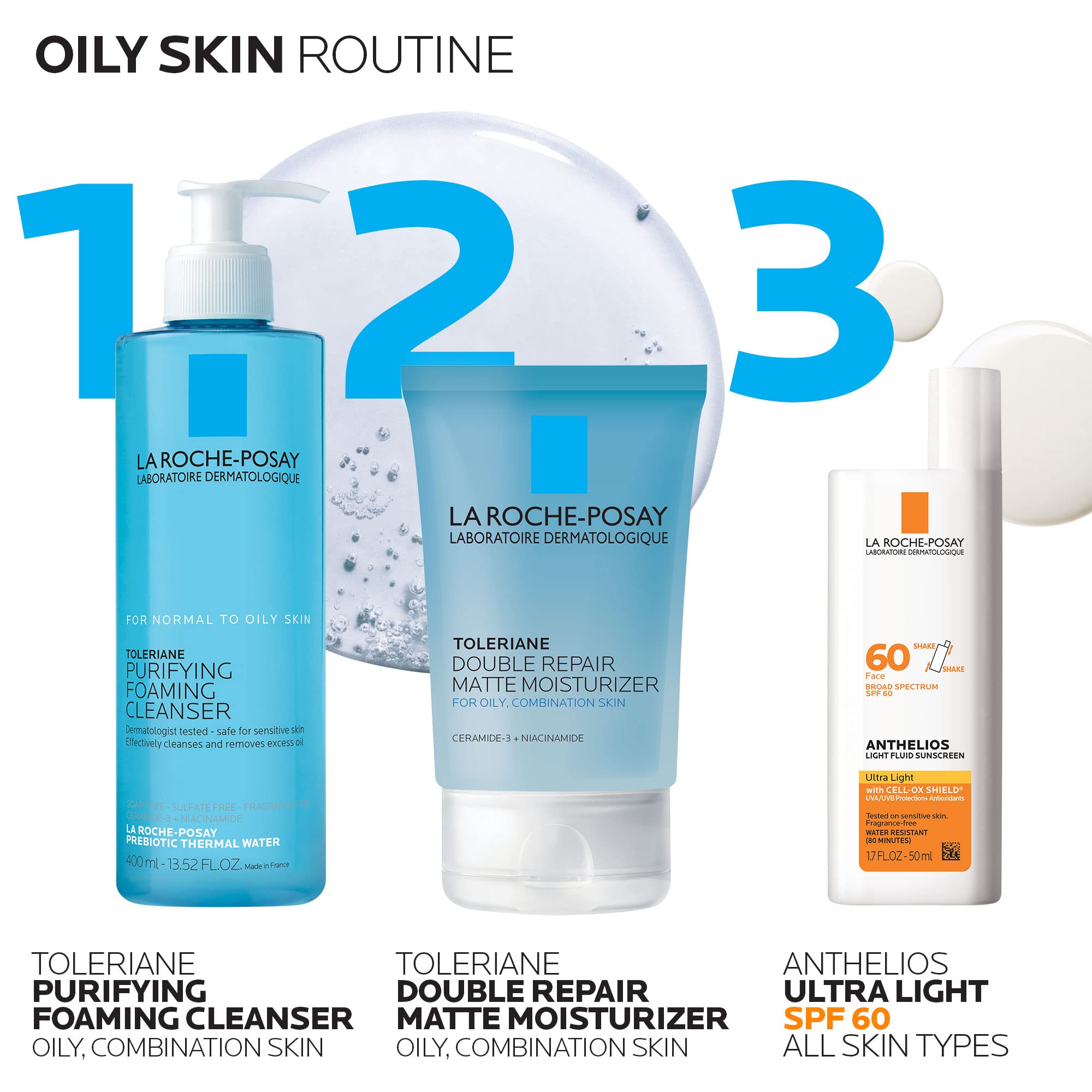 La Roche-Posay Toleriane Double Repair Matte Face Moisturizer, Daily Moisturizer For Oily Skin