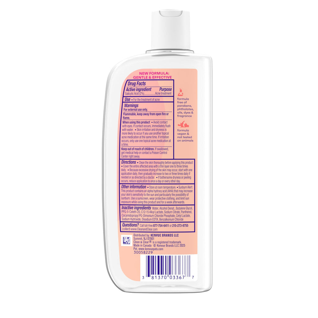 Clean & Clear Essentials Oil-Free Acne Toner, 2% Salicylic Acid Acne Treatment with Pro-Vitamin B5, Deep Pore Facial Toner