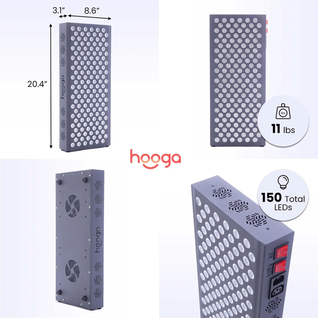 Hooga Red Light Therapy, 660nm 850nm Red Near Infrared, Dual Chip LEDs, Modular, 150 LEDs hooga Au supplements