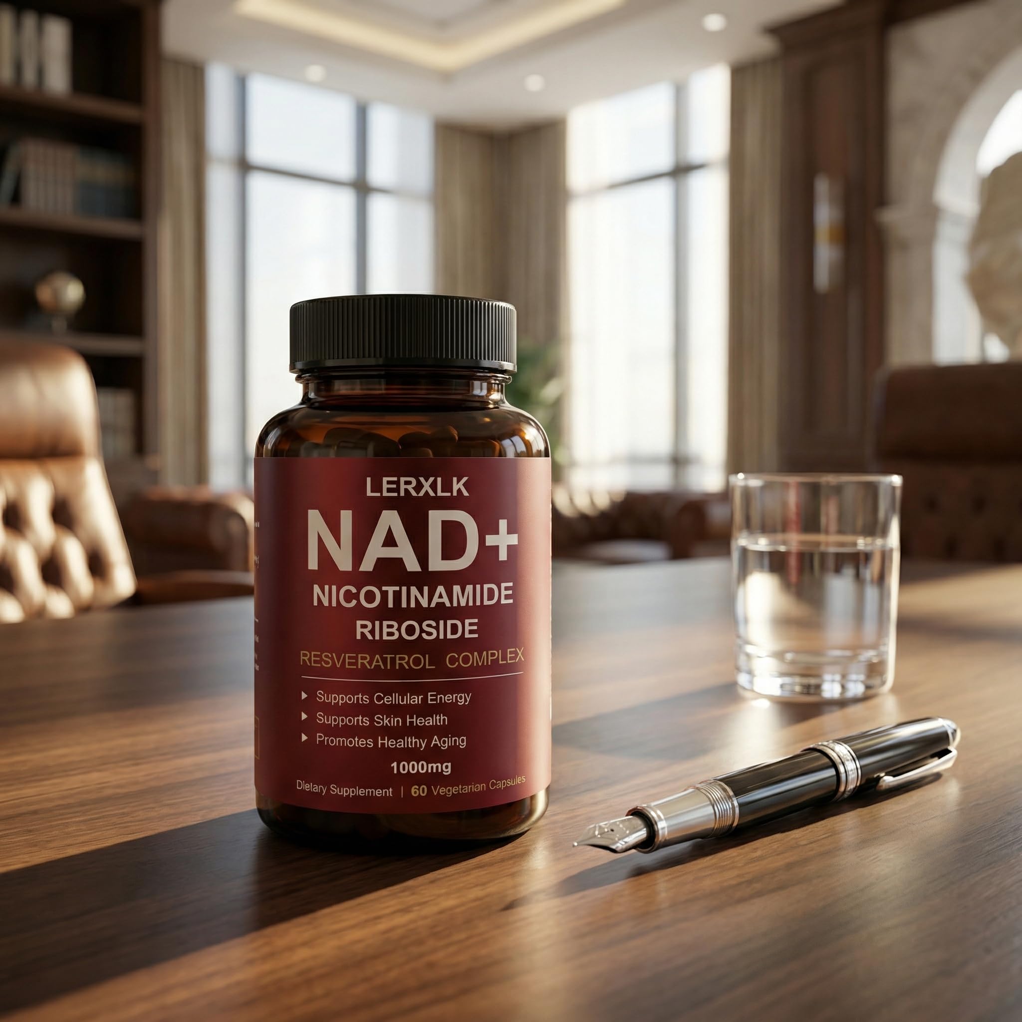 LERXLK NAD+ Supplement 1000mg – Liposomal Nicotinamide Riboside with Resveratrol, Advanced Cellular Energy & Healthy Aging Support, 60 Vegetarian Capsules LERXLK Au supplements