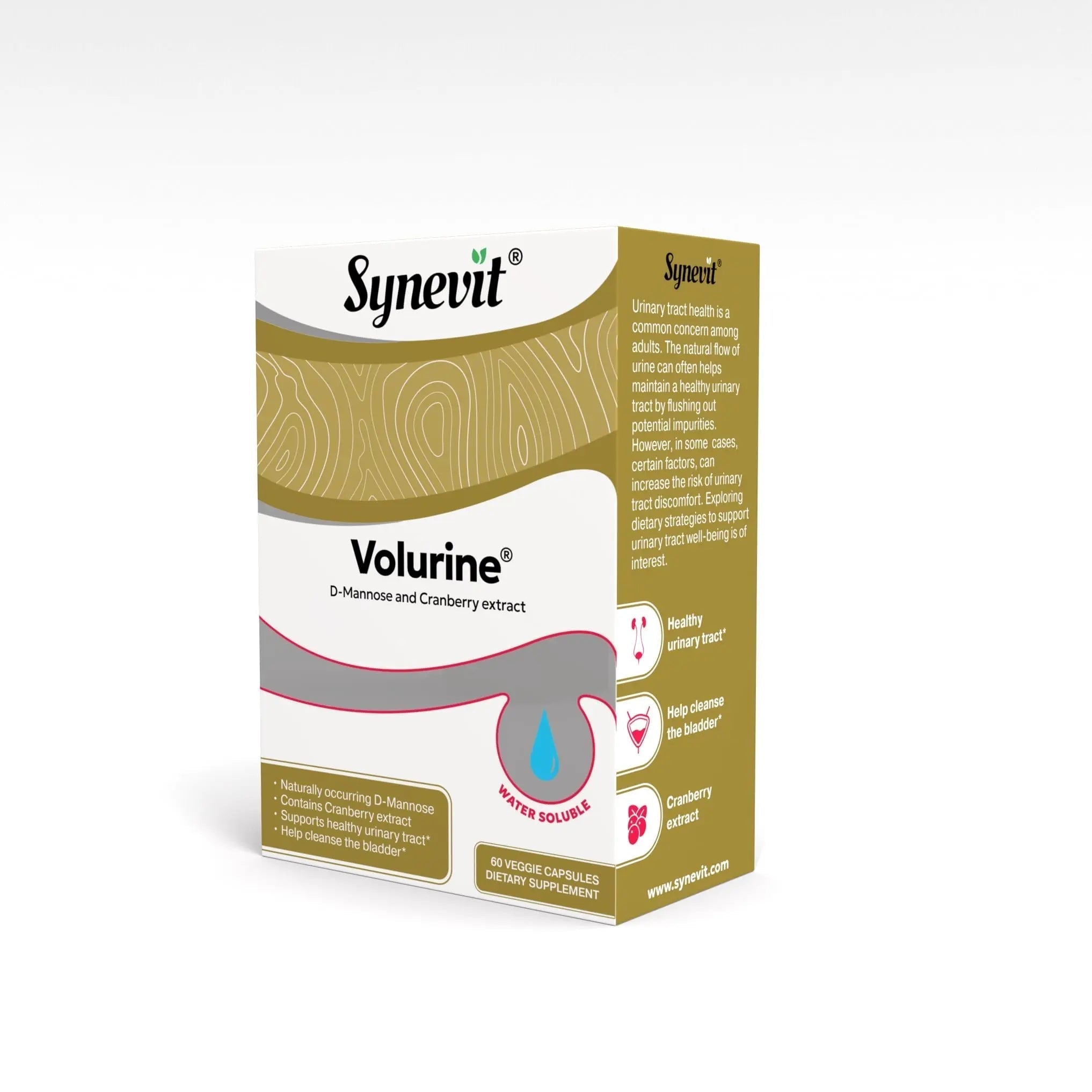 Volurine® D-Mannose & Cranberry Complex for Urinary Tract Health | 30 Capsules Synevit Au supplements