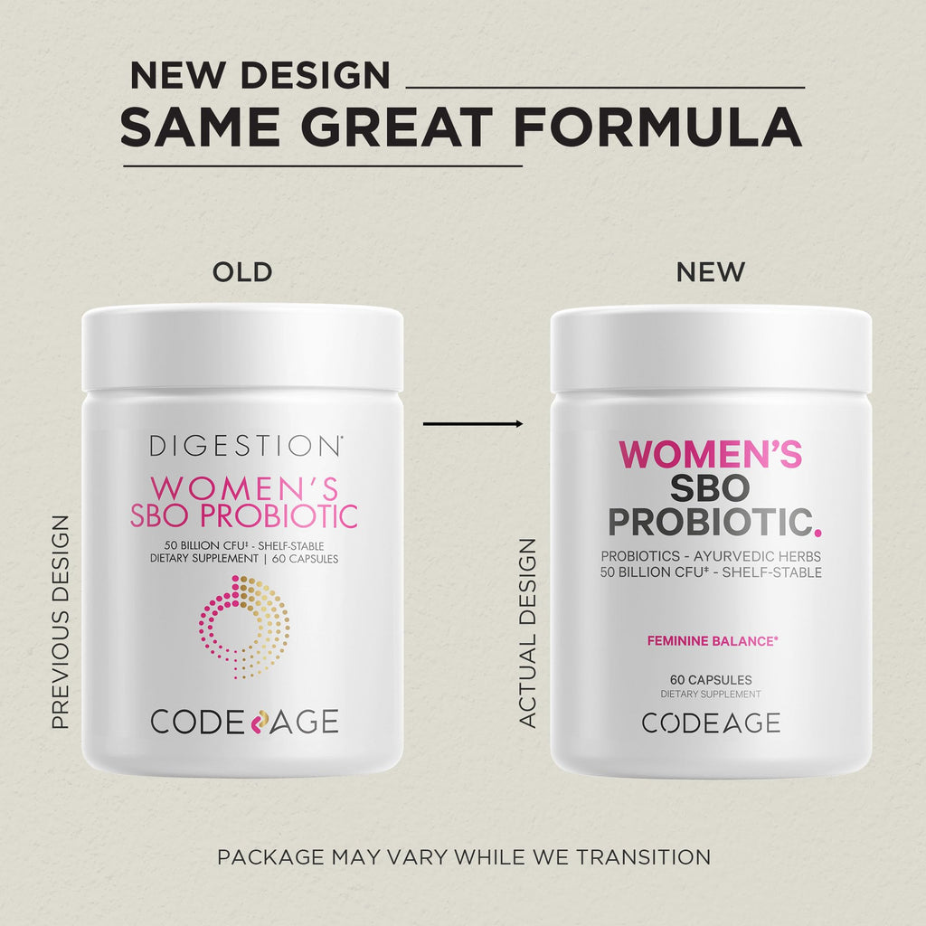 Codeage Women’s Probiotics Supplement - 50 Billion CFUs - SBO Probiotics & Prebiotics - Cranberries - Feminine Health - Fermented Botanical Blend, Whole Food Supplement - Vegan, Non-GMO - 60 Capsules Codeage Au supplements