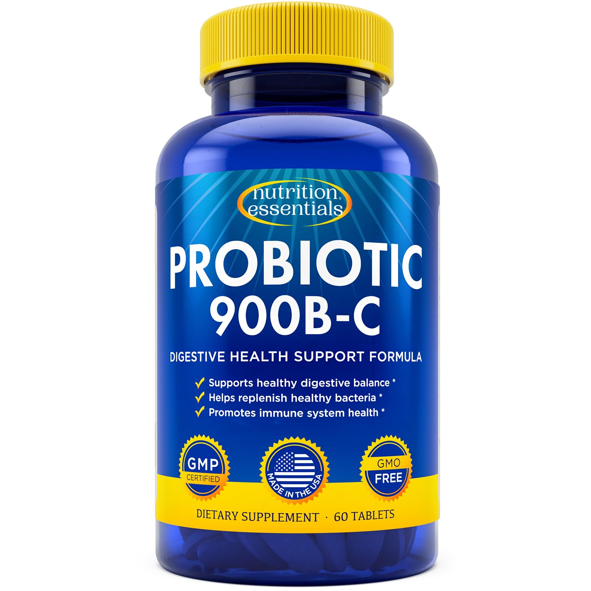 Nutrition Essentials Probiotics for Women and Men - with Lactase Enzyme and Prebiotic Fiber for Digestive Health - 80 Percent + More Potent Supplement