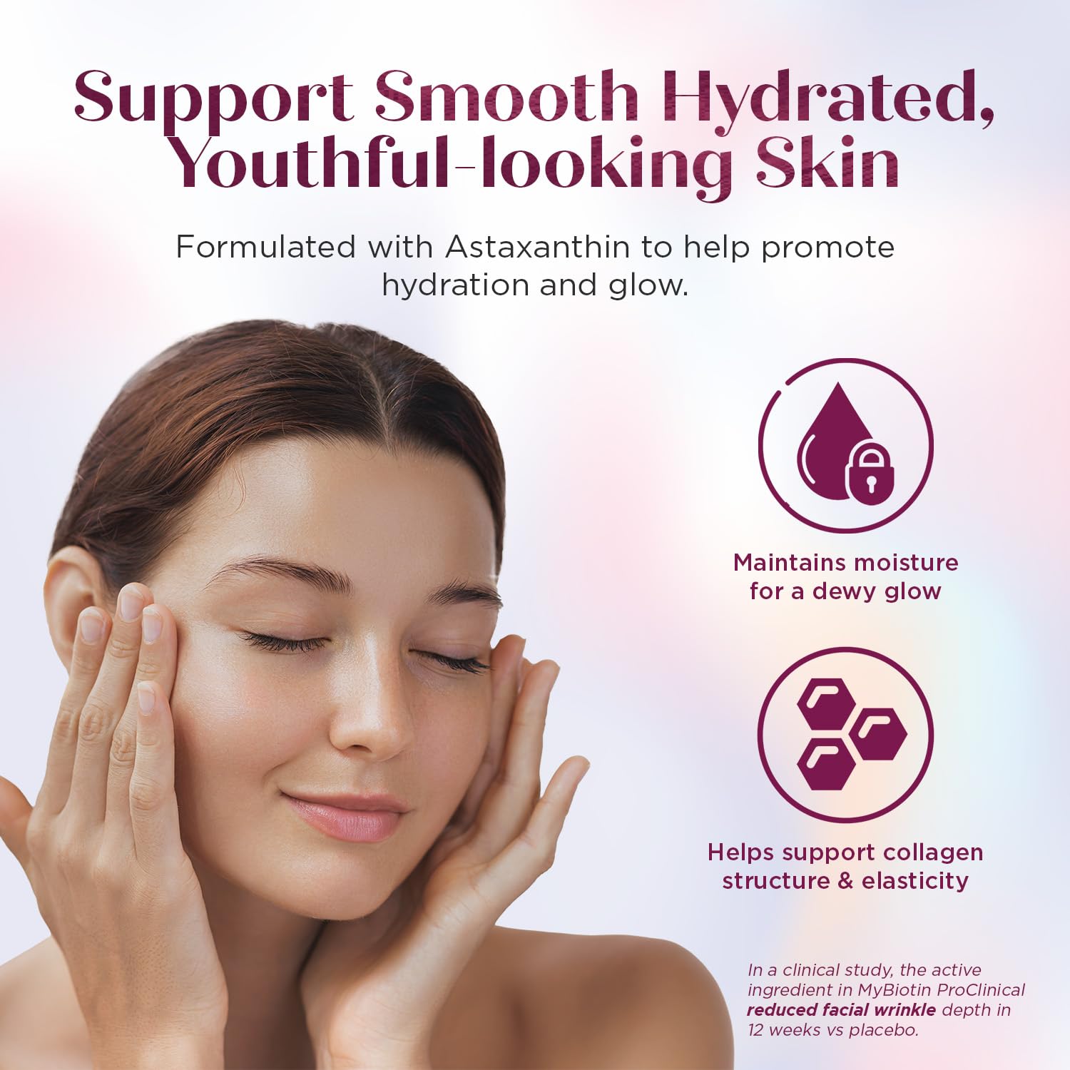 Purity Products MyBiotin ProClinical – Thicker Hair Starting in 3 Weeks & Fights Wrinkles - MB40X Patented Biotin Vitamin B7 Matrix w/Astaxanthin