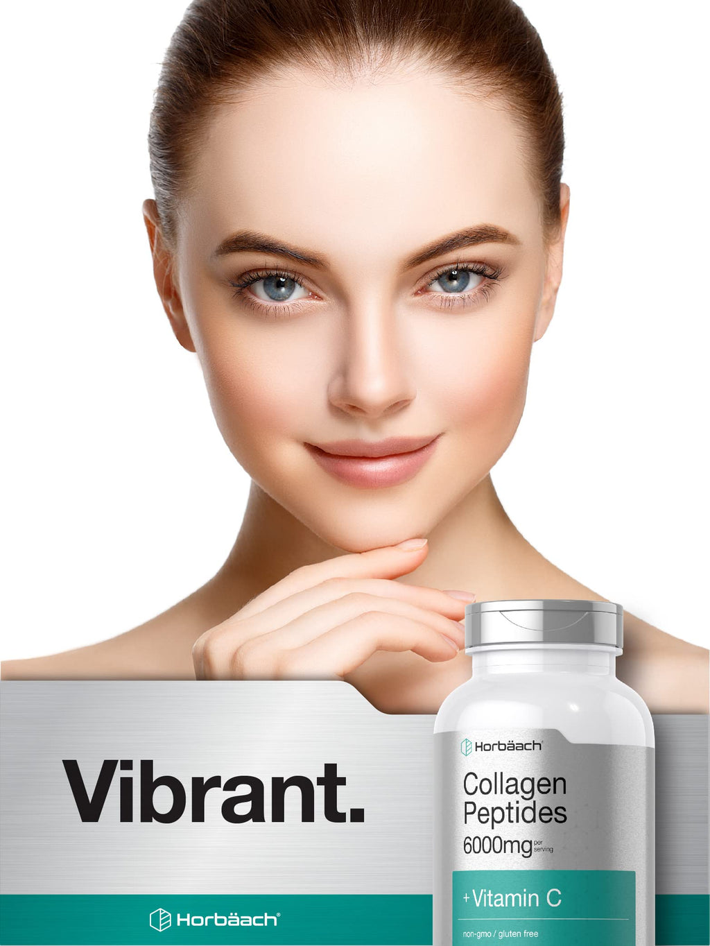 Horbäach Collagen Peptides 6000mg | 300 Caplet Pills | with Vitamin C | Hydrolyzed Collagen Supplement | Non-GMO, Gluten Free Horbäach Au supplements