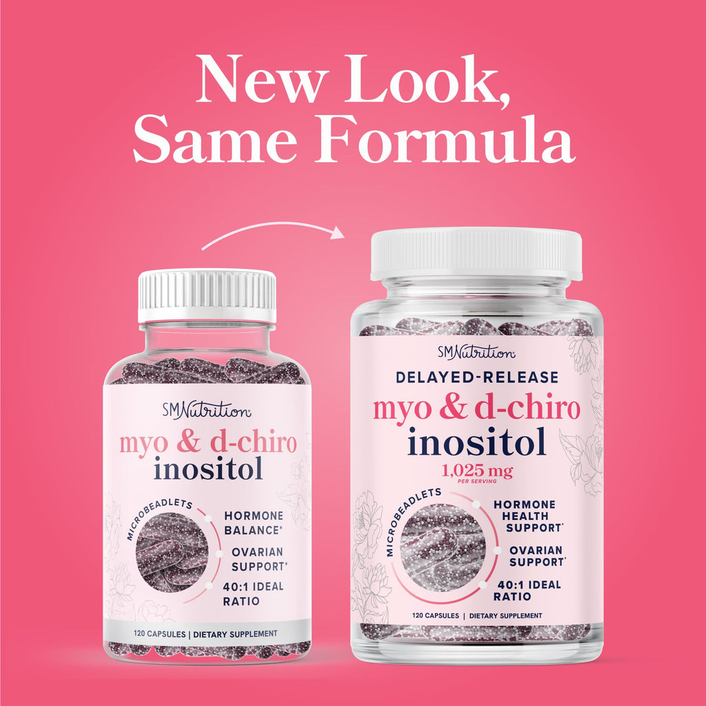 Myo-Inositol & D-Chiro Inositol for Hormone Balance for Women | Microbeadlets to Regulate Menstrual Cycle & Support Ovarian Health | 40:1 Ratio Myo & D Chiro | Non-GMO | 120 Ct (1 Month Supply) SMNutrition Au supplements