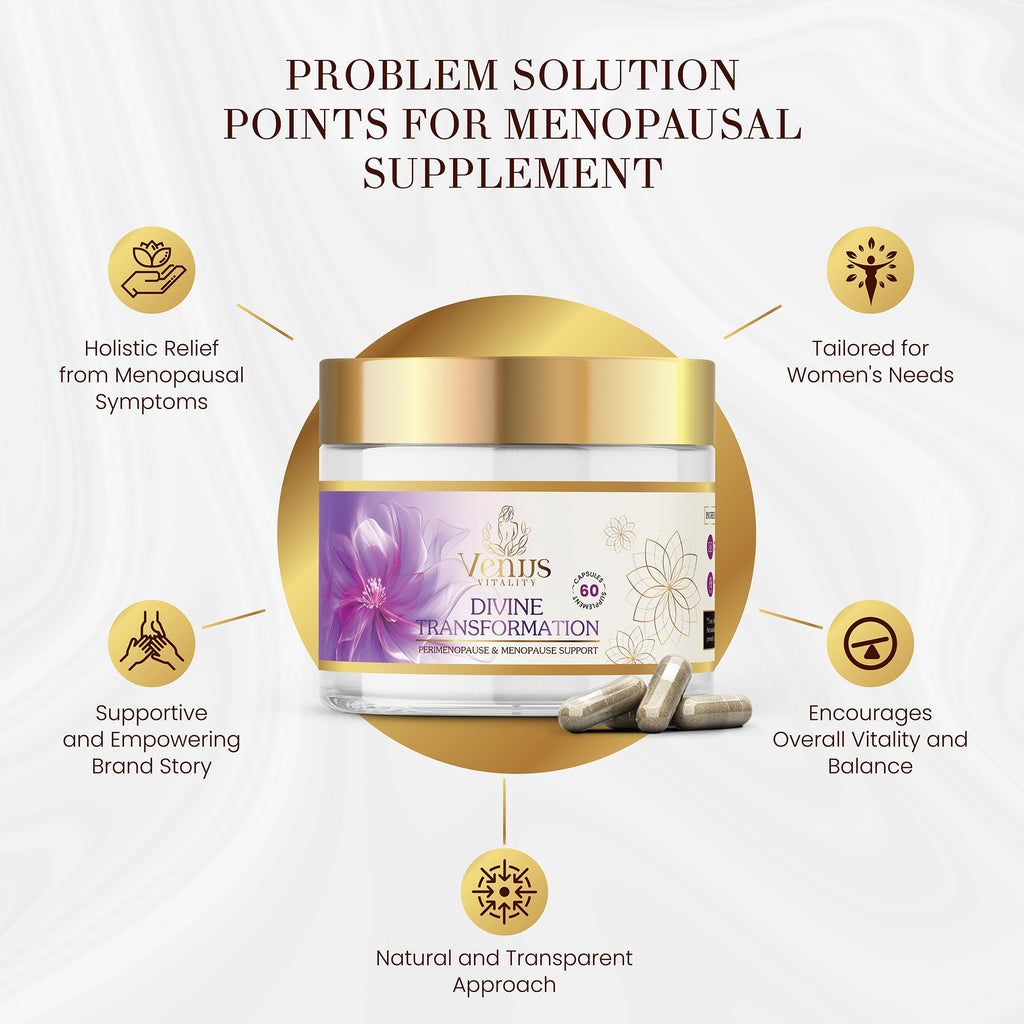 Menopause Supplements for Women - Female Hormone Balance & Immune Support - Mood Swings & Restful Sleep - Valerian Root & Saw Palmetto - Black Cohosh for Menopause Hot Flashes Relief - 60 Capsules Venus Vitality Au supplements