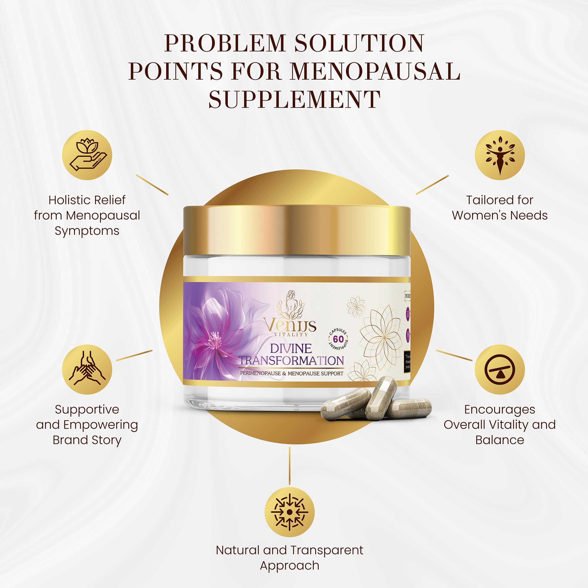 Menopause Supplements for Women - Female Hormone Balance & Immune Support - Mood Swings & Restful Sleep - Valerian Root & Saw Palmetto - Black Cohosh for Menopause Hot Flashes Relief - 60 Capsules Venus Vitality Au supplements