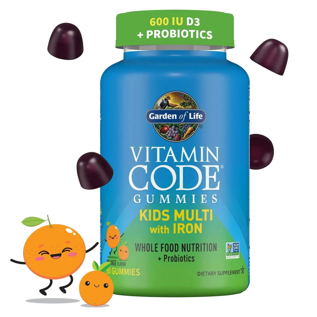 Kids Multivitamin Gummy with Iron + Probiotics for Immune Health & Digestion: Vitamins D, C, E, B, Zinc for Energy & Development, Vitamin Code Garden of Life Au supplements