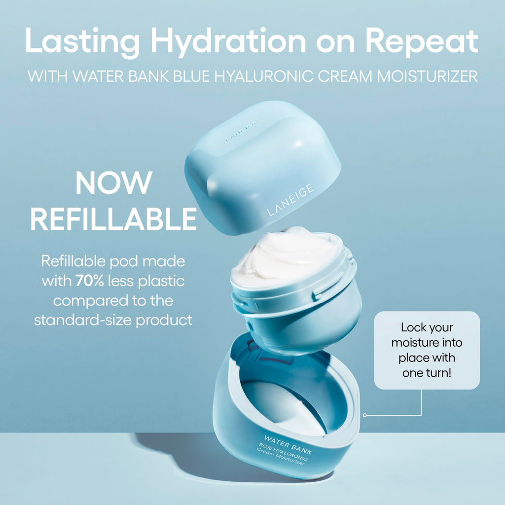LANEIGE Water Bank Blue Hyaluronic Cream Moisturizer: Hydrating Korean Face Cream with Squalane & Ceramide
