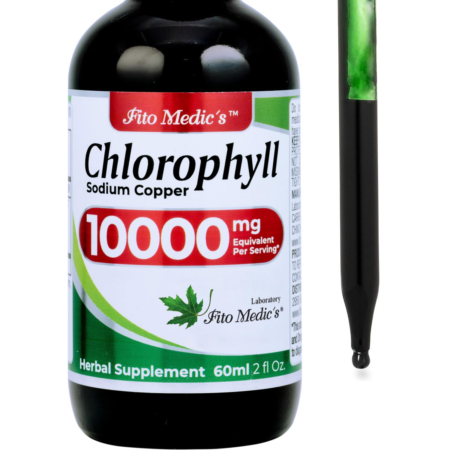 FITO MEDIC'S Lab | Liquid Chlorophyll | Chlorophyll Liquid Drops | 50 mg 200:1 Ratio Extract per Serving.
