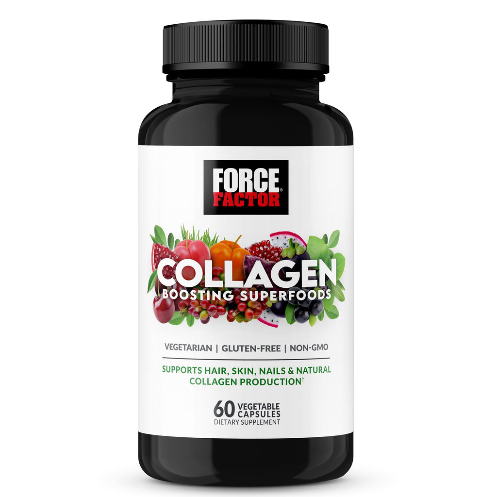 Force Factor Collagen Boosting Superfoods, Vegan Collagen Booster with Hyaluronic Acid, Biotin, Bamboo, Amino Acids & Vitamins for Hair, Skin, and Nails, Strengthener and Skin Supplement, 60 Capsules Force Factor Au supplements