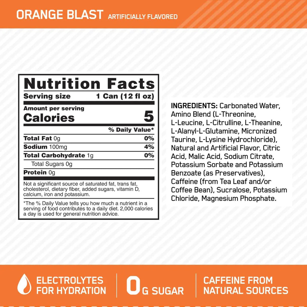 Optimum Nutrition Amino Energy Sparkling Hydration Drink, Electrolytes, Caffeine, Amino Optimum Nutrition Au supplements