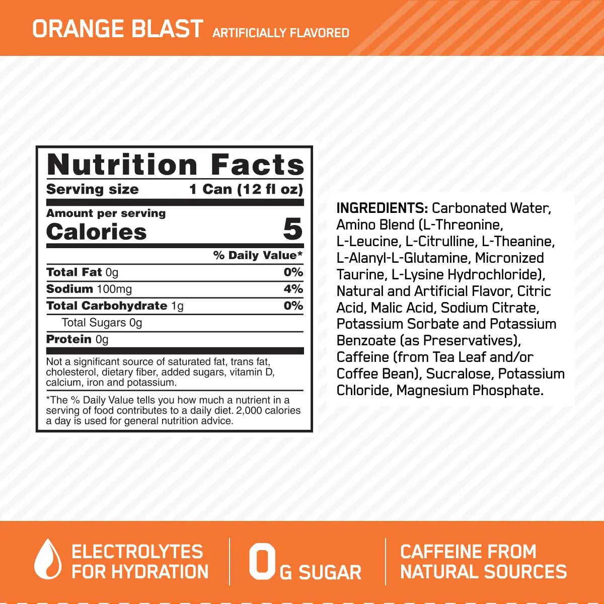 Optimum Nutrition Amino Energy Sparkling Hydration Drink, Electrolytes, Caffeine, Amino Optimum Nutrition Au supplements