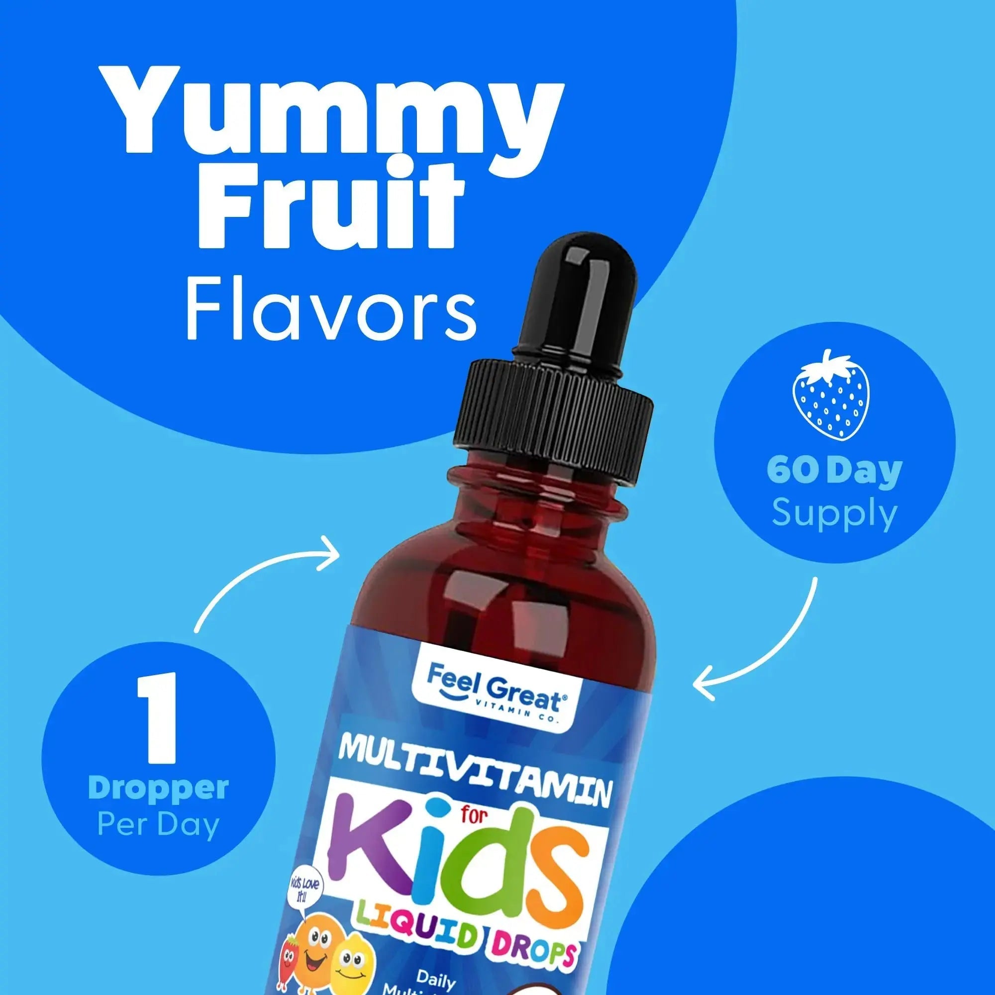 Feel Great Vitamins Organic Multivitamin Liquid Drops for Toddlers & Kids | Daily Essential Nutrients for Healthy Growth | The Feel Great Vitamin Company Au supplements
