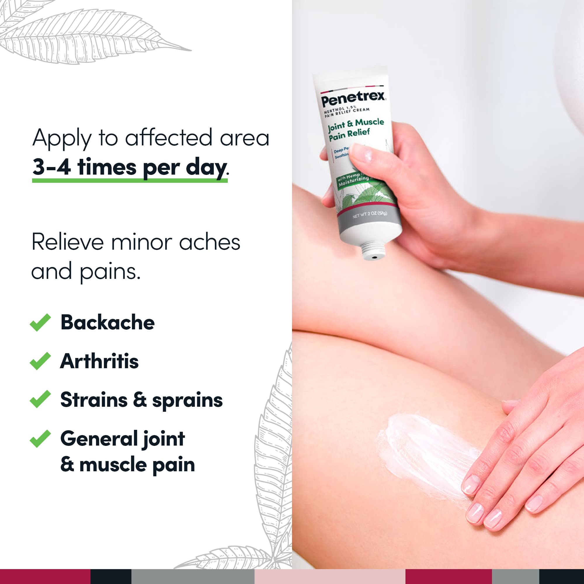 Penetrex Soothing Joint & Muscle Pain Relief Cream with Hemp - Deep Penetrating Menthol, Arnica and Hemp for Soothing, Hydrating Relief - Non-Greasy, Easy to Apply, Pleasant Scent- 2oz Squeezable Tube Penetrex Au supplements