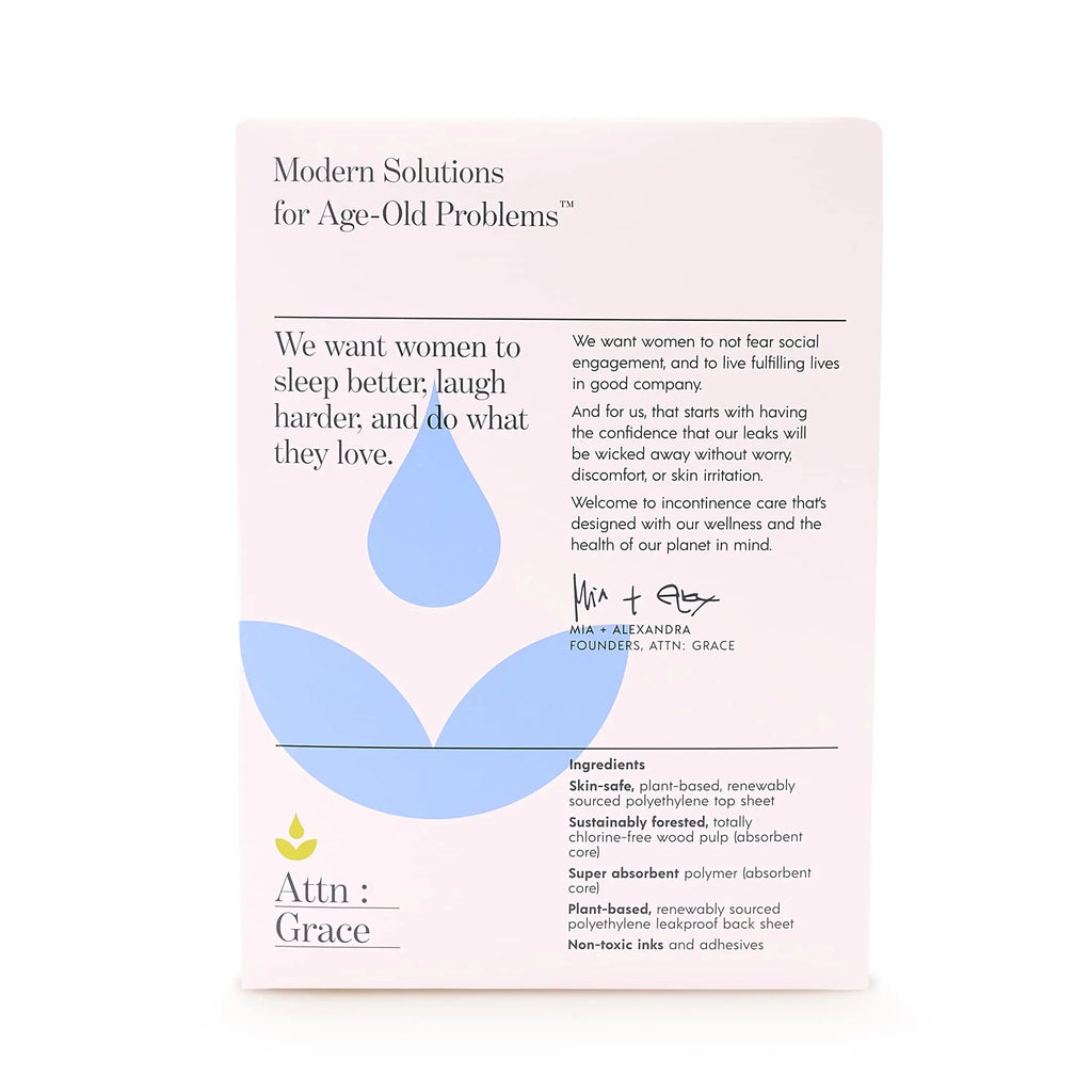 Attn: Grace Panty Liners for Women - 46 Liners – for Light Urinary Incontinence, Bladder Leakage ATTN : GRACE Au supplements