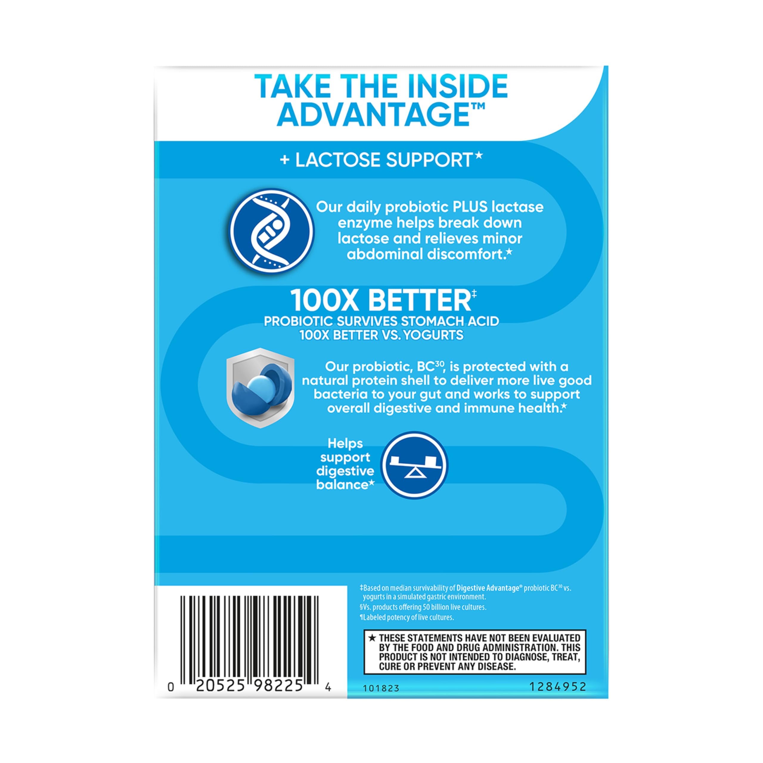 Digestive Advantage Lactose Defense Capsules (96 Count In A Box), Helps Breaks Down Lactose and Defend Against Digestive Upset