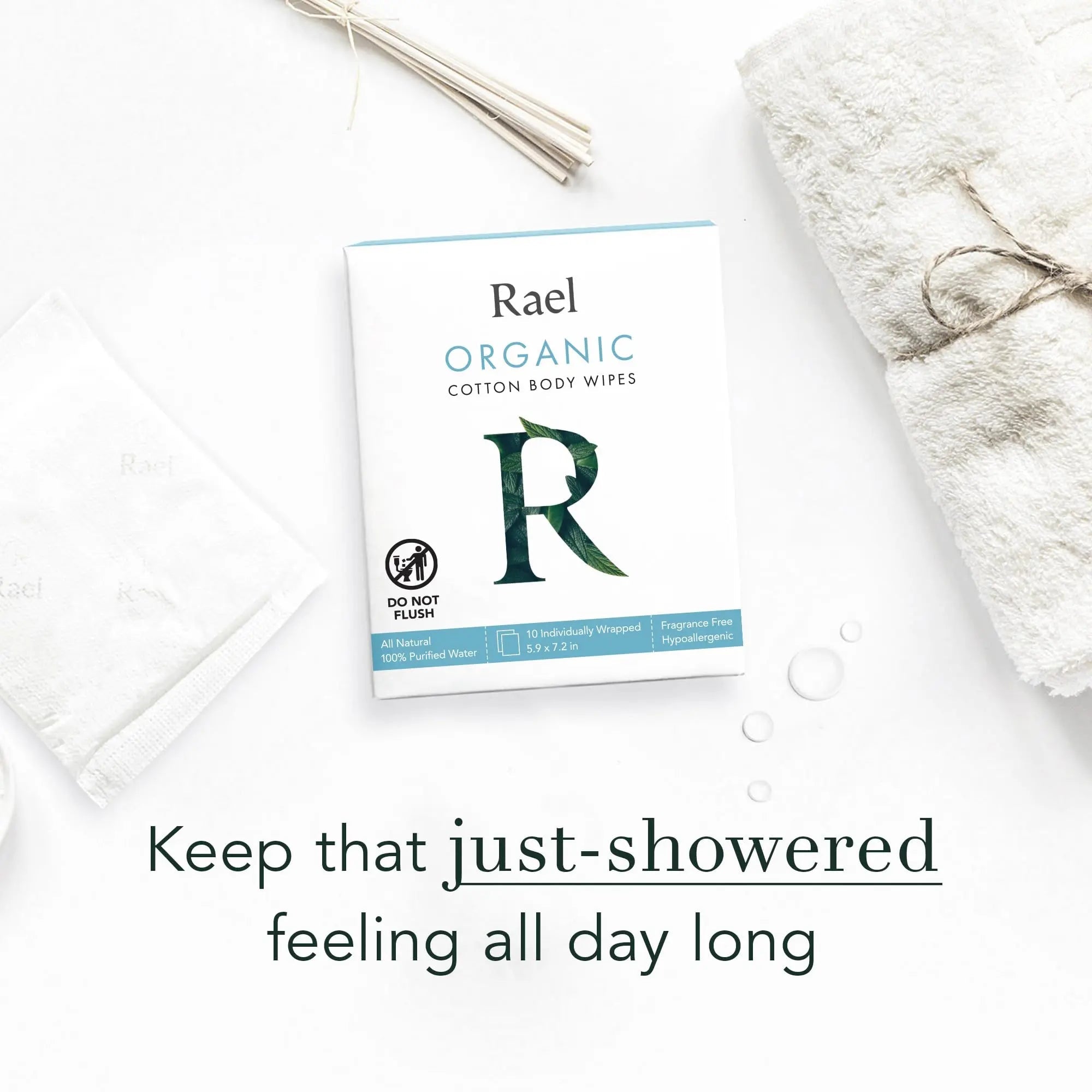 Rael Body Wipes, Organic Cotton Wipes for Women - Unscented Body Wipes, Individually Wrapped Rael Au supplements