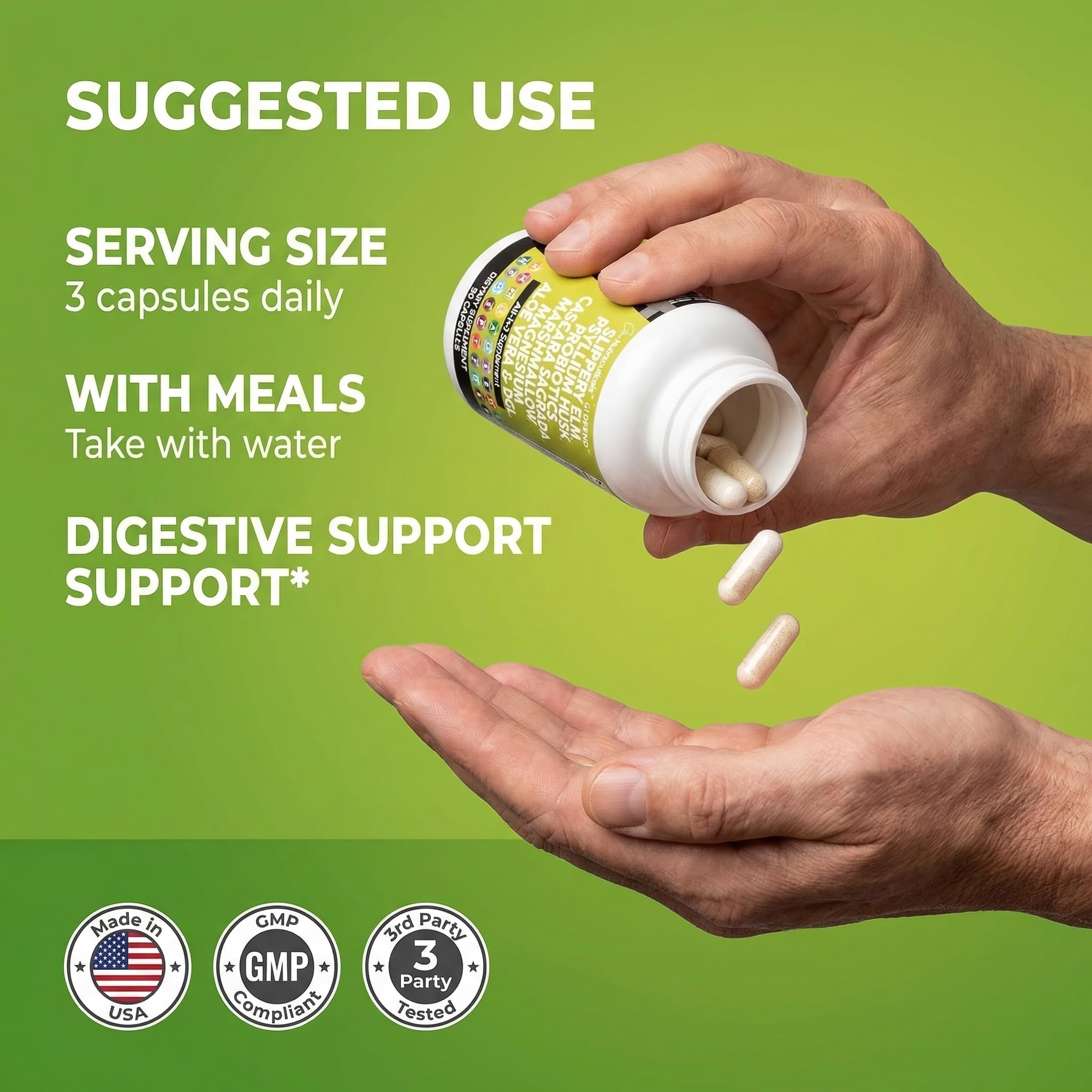 Clean Nutraceuticals Slippery Elm Psyllium Husk Pre Probiotic Digestive Gut Health Supplement with Aloe Vera Cascara Sagrada