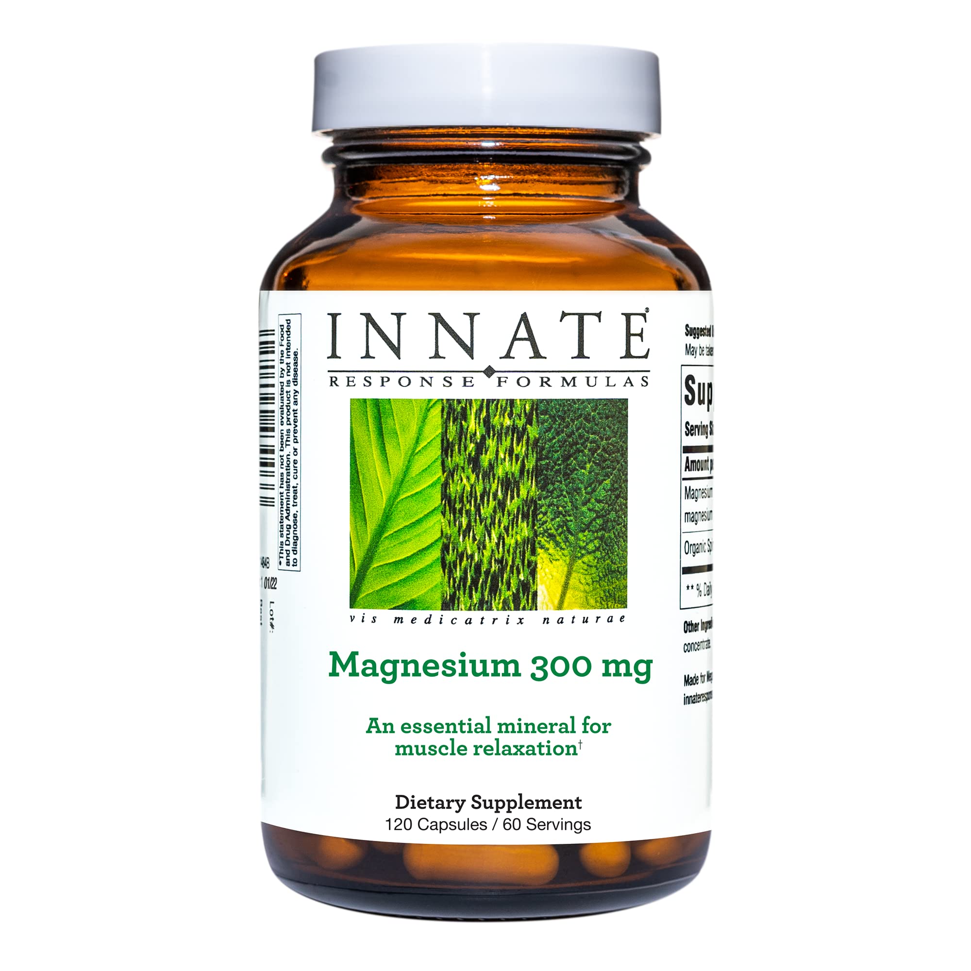 INNATE Response Formulas Magnesium 300 mg - Mineral Supplement for Muscle Relaxation - Vegetarian and Gluten-Free - 120 Capsules (60 Servings) INNATE Response Formulas Au supplements