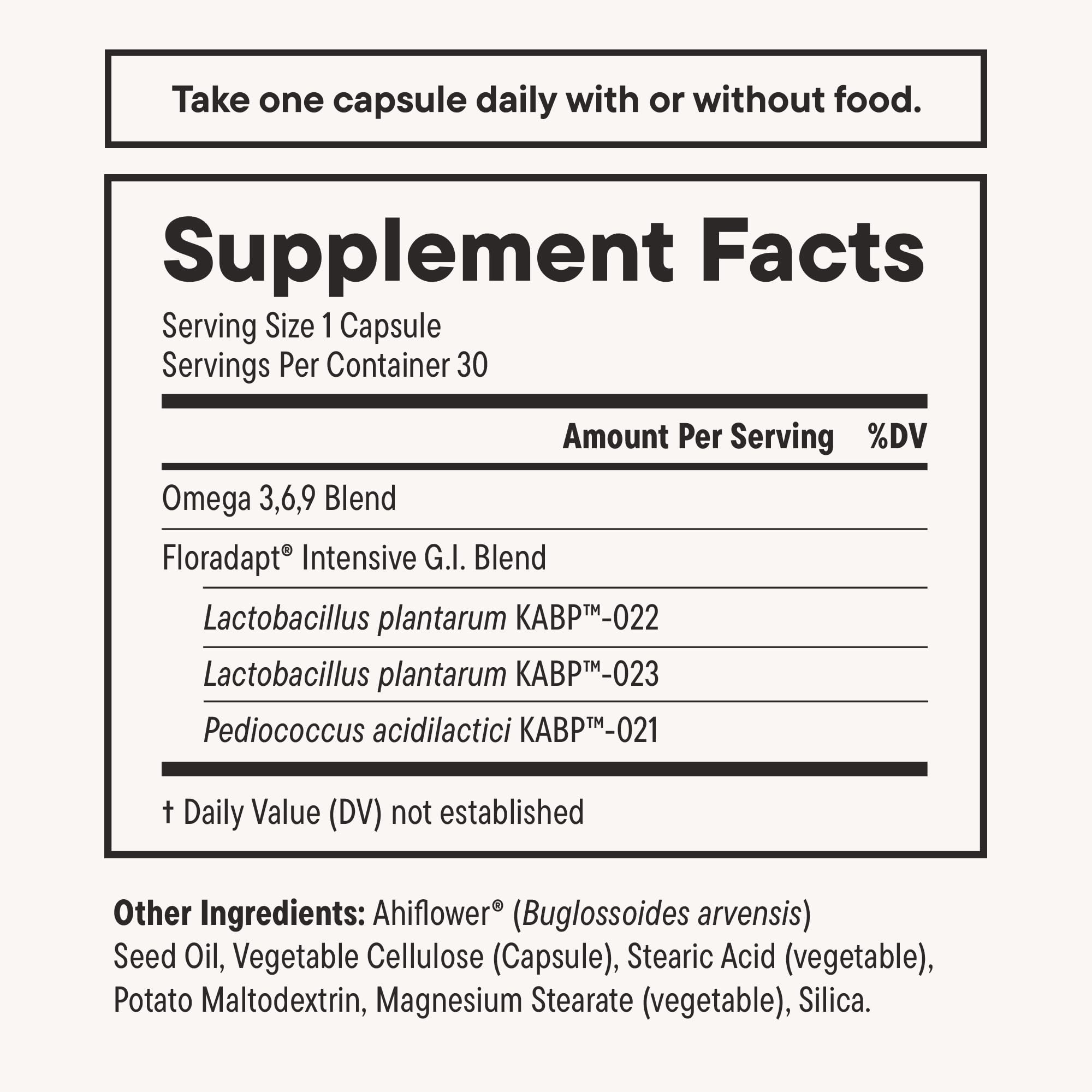 Daily Nouri Digestive Support Probiotics for Women & Men | Bloating & Gas Relief | 3 Clinically Studied Strains + Omega | 30-Day Supply