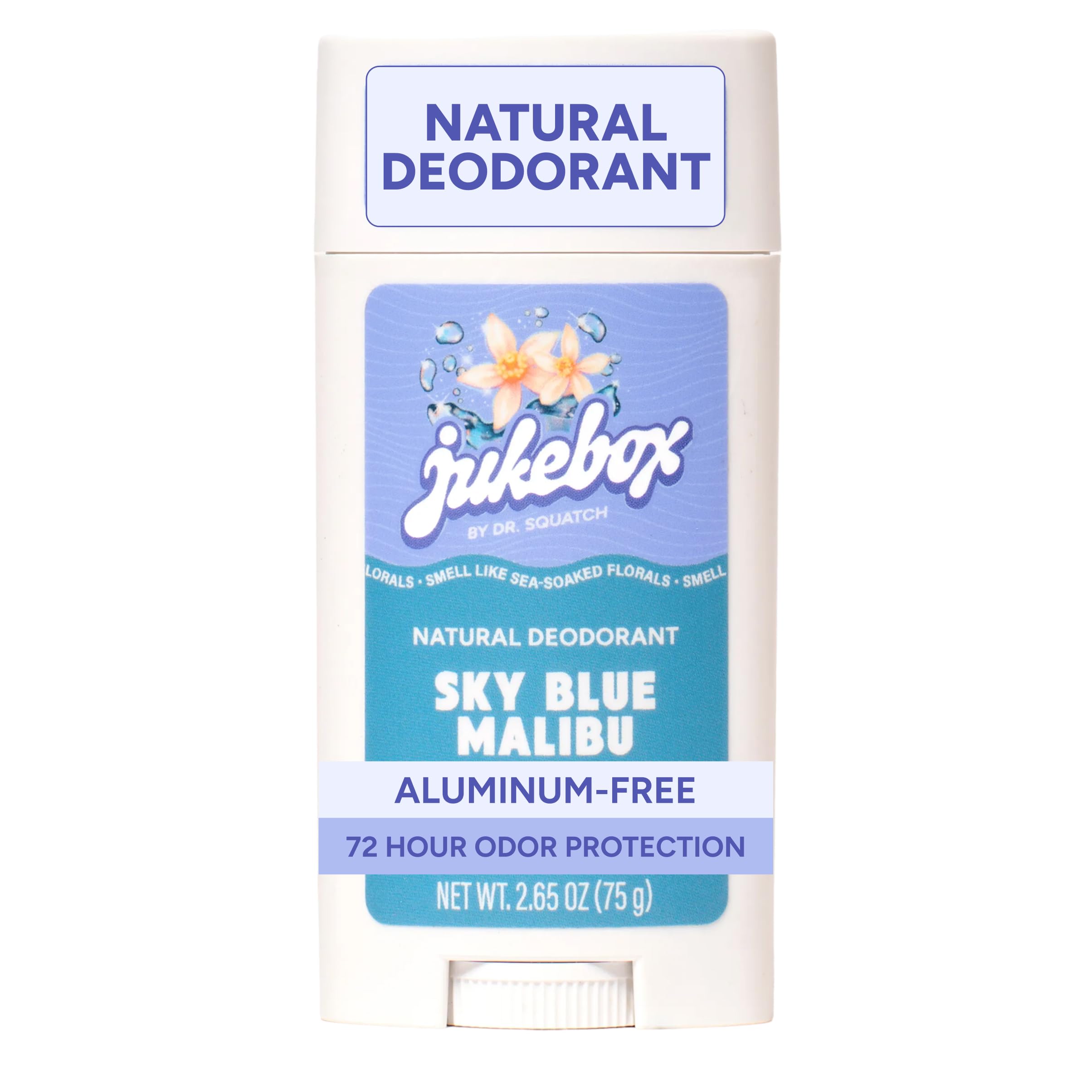Jukebox Natural Women’s Deodorant – Aluminum Free, 72 Hour Odor Protection – Made with Arrowroot, Charcoal & Postbiotics – Sky Blue Malibu, 2.65 oz JUKEBOX Au supplements