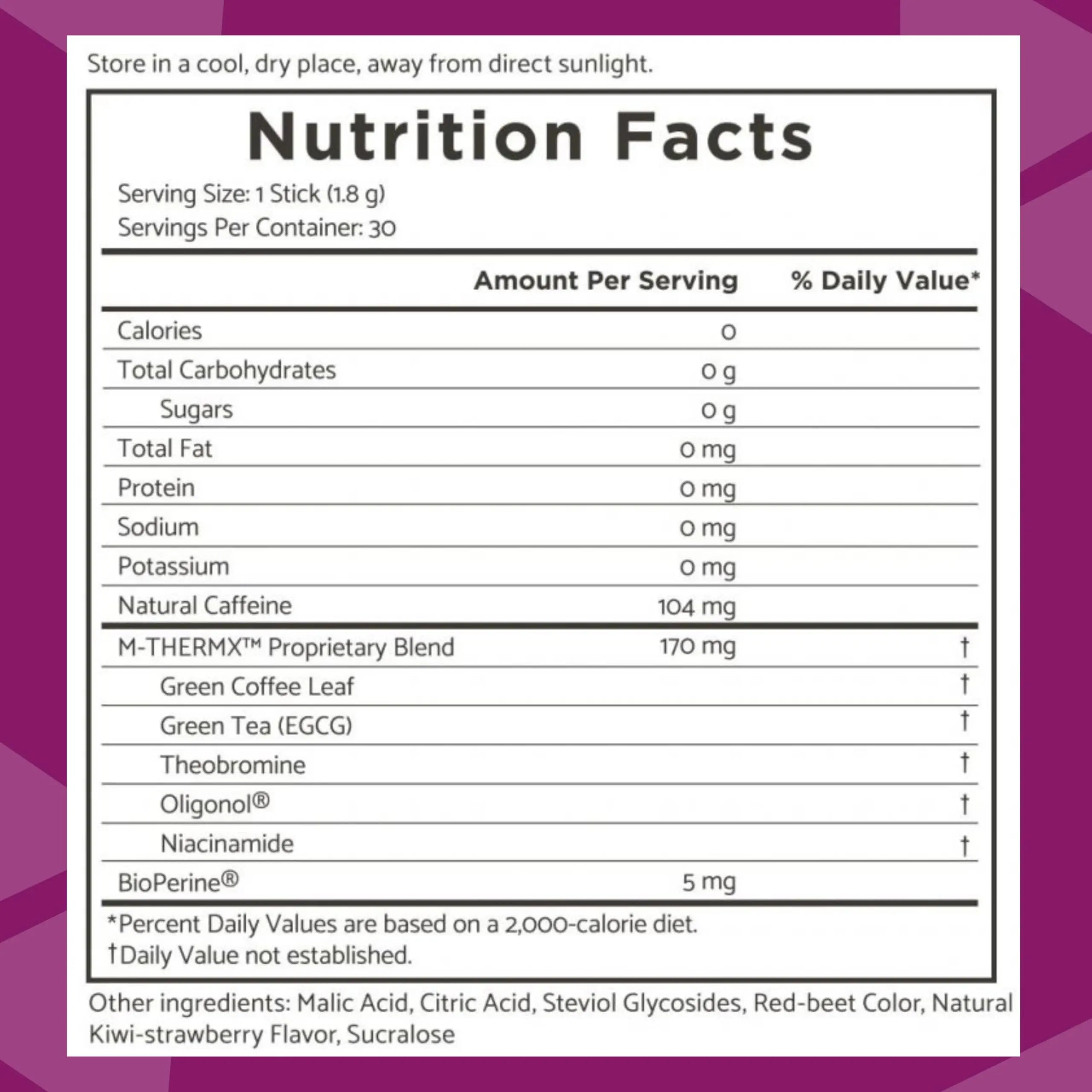 TRIM Stik, Appetite Control, Delicious Kiwi Strawberry beverage, low-calorie, 30 ct Youngevity Au supplements