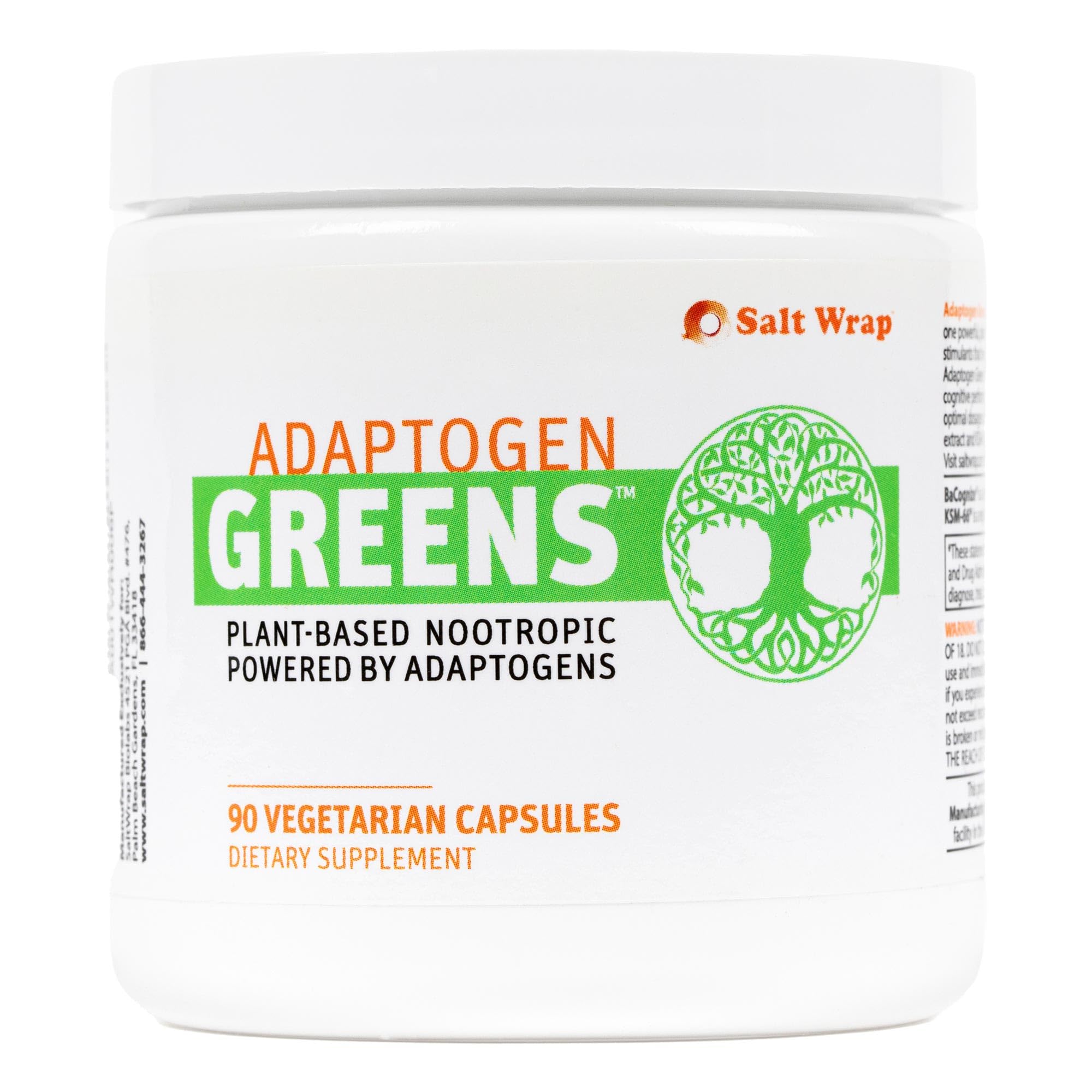 SaltWrap Adaptogen Greens - Mind-Body Resilience Formula - Caffeine-Free Nootropic for Stress, Focus, and Cognitive Performance - 90 Capsules SaltWrap Au supplements