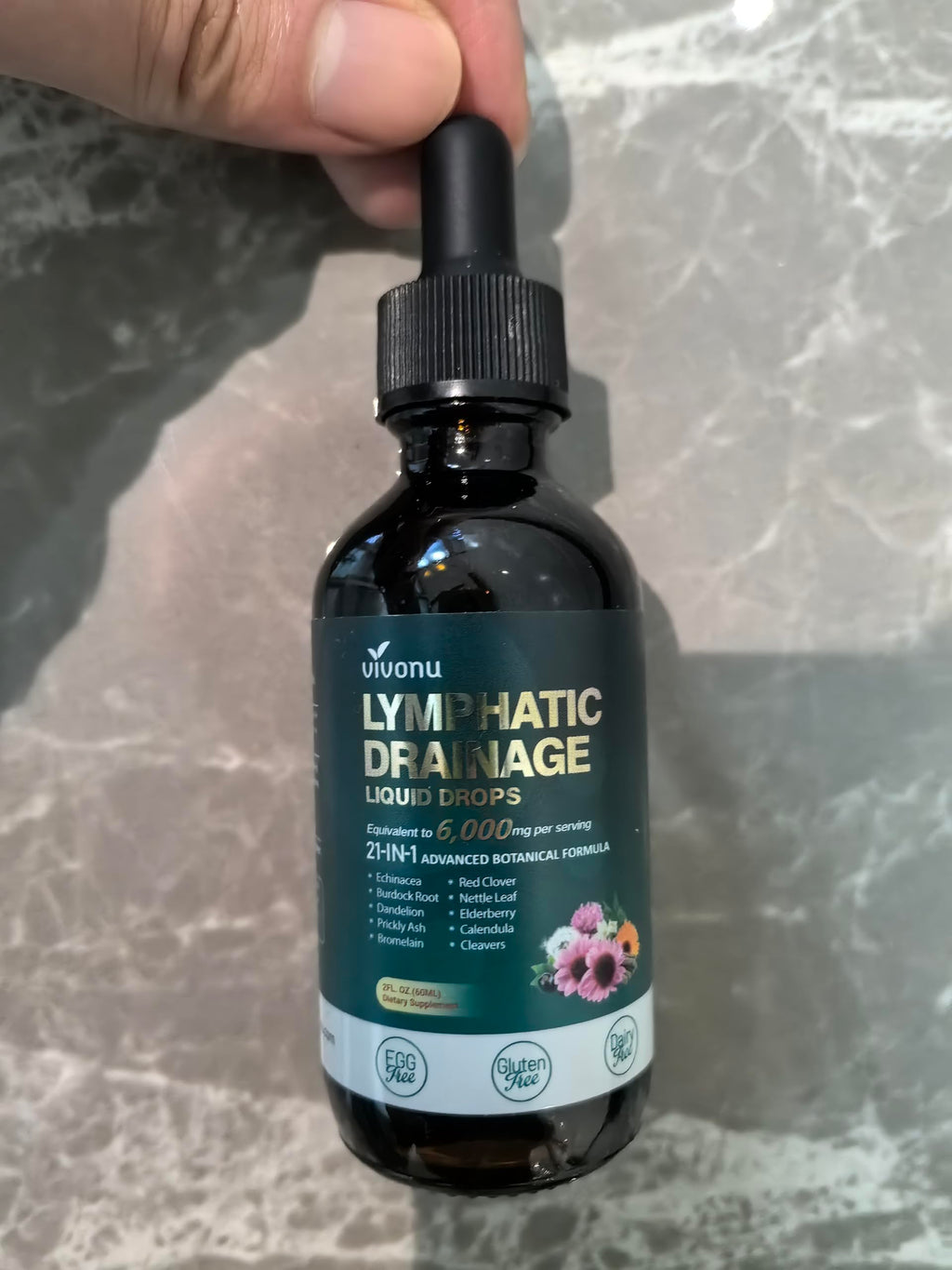 21-in-1 Lymphatic Drainage Drops for Liposomal, Immune & Lymph System Support Supplement for Women & Men with Echinacea, Dandelion