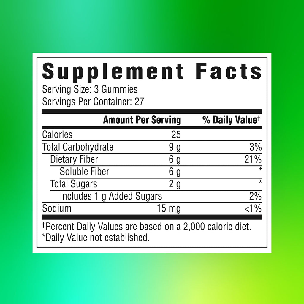 Benefiber Prebiotic GLP-1 Friendly Fiber Supplement Gummies for Digestive Health, Assorted Fruit Flavor - 81 Count
