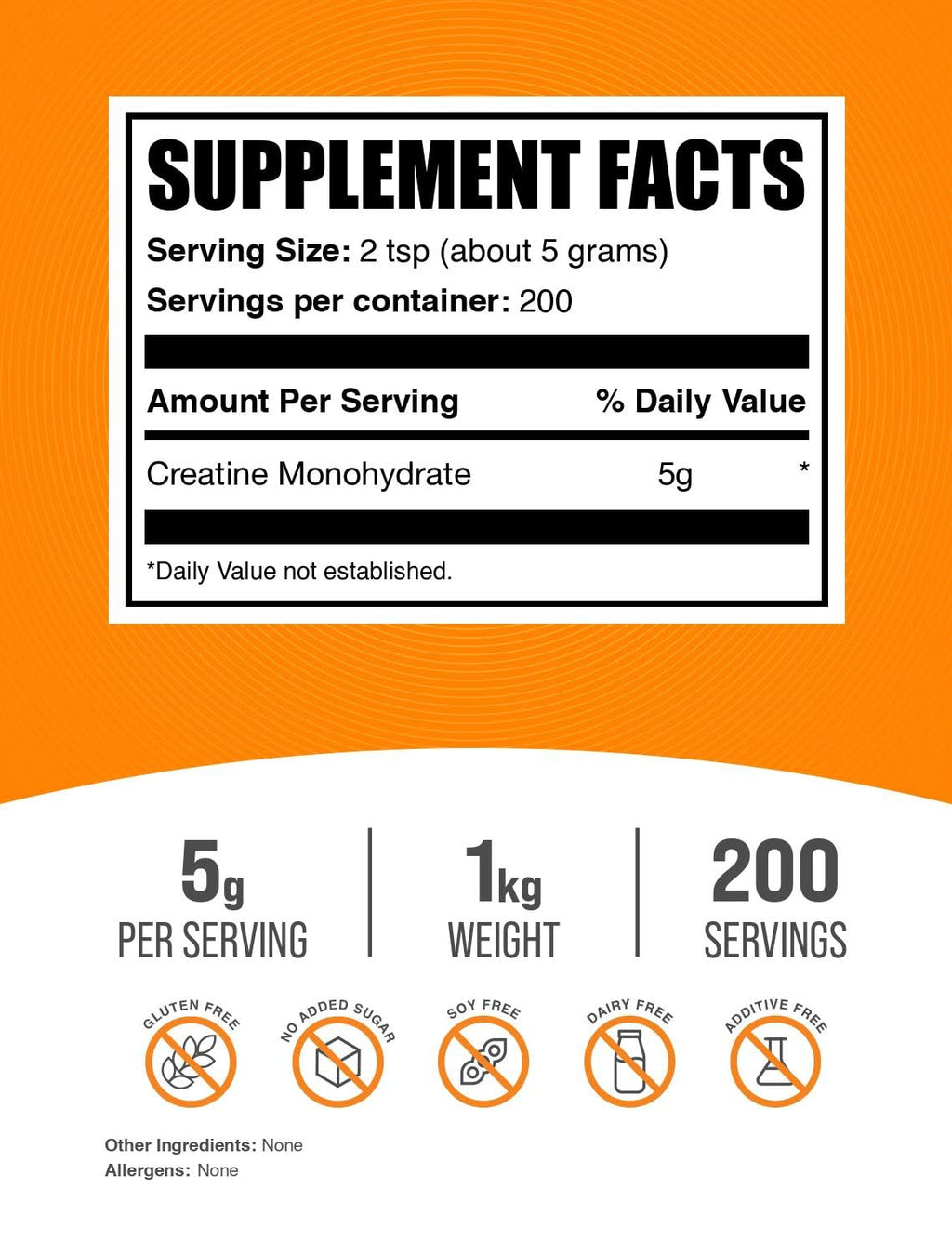 BulkSupplements.com Creatine Monohydrate Powder - Micronized Creatine Powder, Unflavored - Pure & Gluten Free, 5g (5000mg) per Servings, 1kg (2.2 lbs) (Pack of 1) BulkSupplements Au supplements