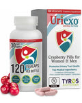 Uriexo Double Action Support Cranberry Pills - Urinary Tract Health Supplement with 36mg Proanthocyanidins PACs & 2000mg D-Mannose, Capsules for Men & Women, Non-Antibiotic Formula, 30 Day Supply Uriexo Au supplements