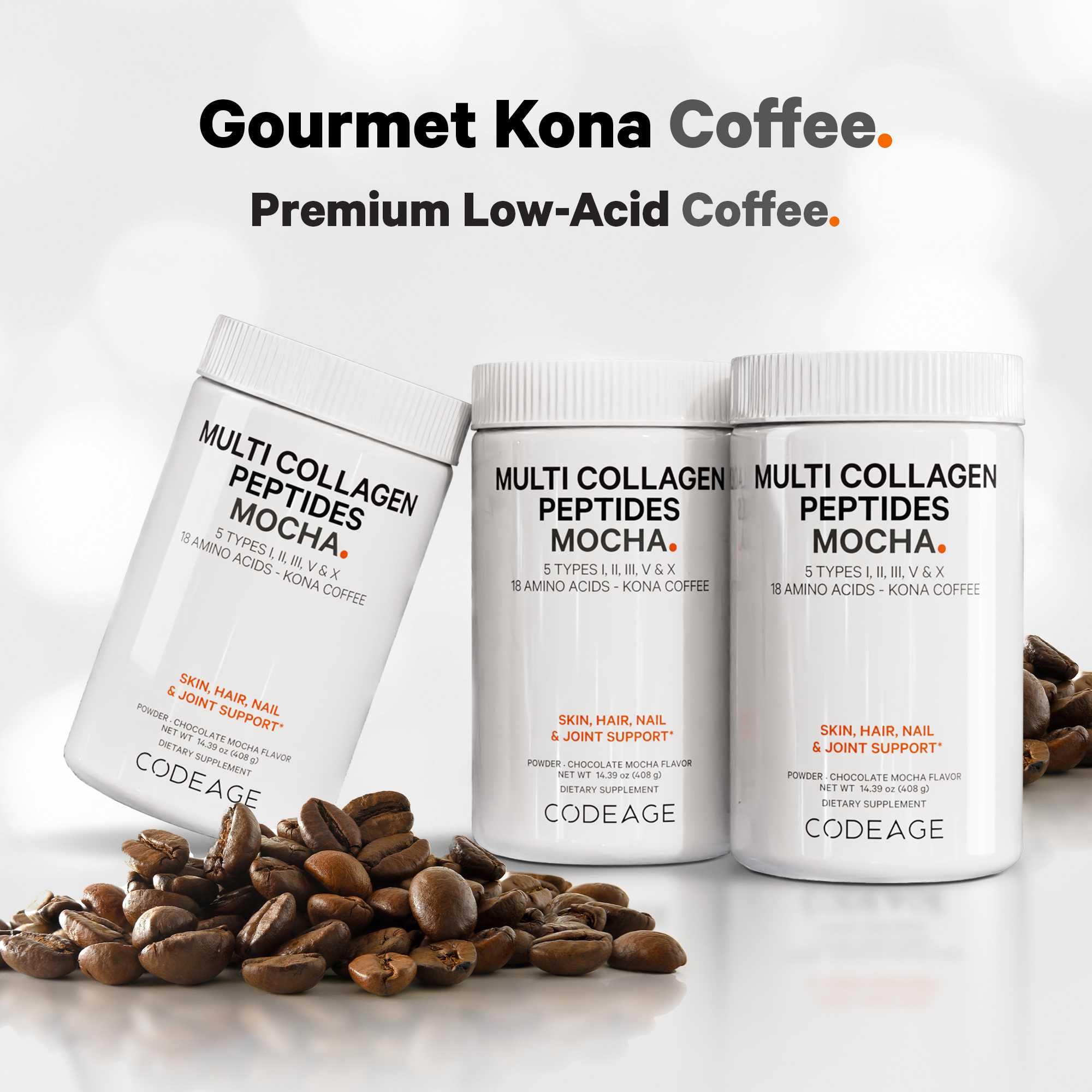 Codeage Multi Collagen Peptides Protein Powder - Chocolate Mocha Instant Coffee - Gourmet Knoa Coffee Drink & Shake - Collagen Type I, II, III, V & X - Grass-Fed, Hydrolyzed, Non-GMO - 14.39oz Codeage Au supplements
