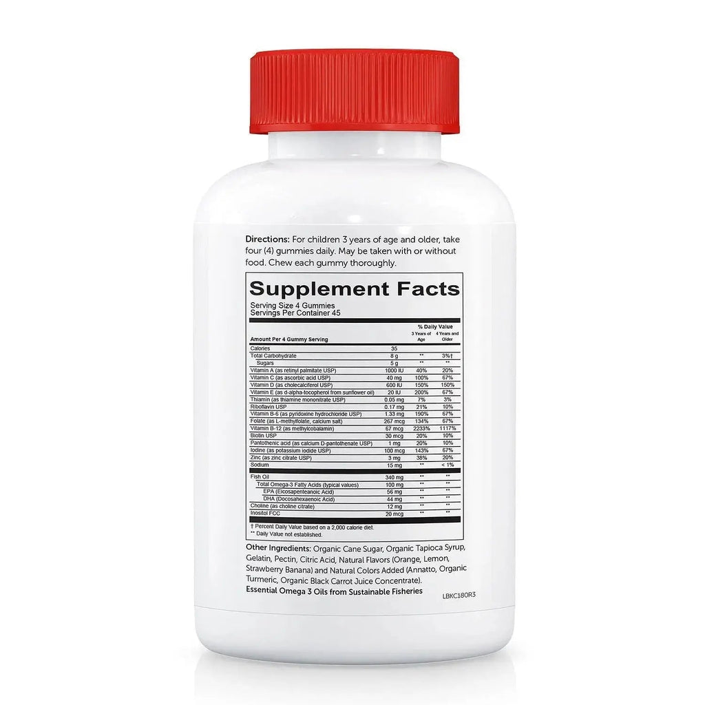 SmartyPants Kids Complete Daily Gummy Vitamins, Gluten Free, Multivitamin & Omega 3 Fish OilDHA/EPA Fatty Acids (180 Count) SmartyPants Au supplements