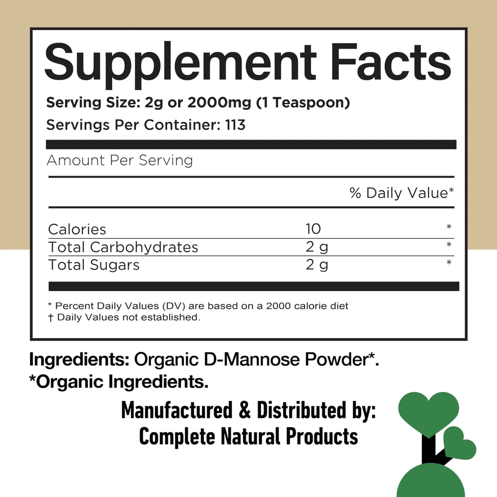 CNP Organic D Mannose Powder 2000mg - Powder D Mannose Supplement for UTI Support, Pure D-Mannose Powder from Guar Beans, Vegan Non GMO Clean Formula, Bladder Urinary Tract Health Supplement Use Complete Natural Products Au supplements