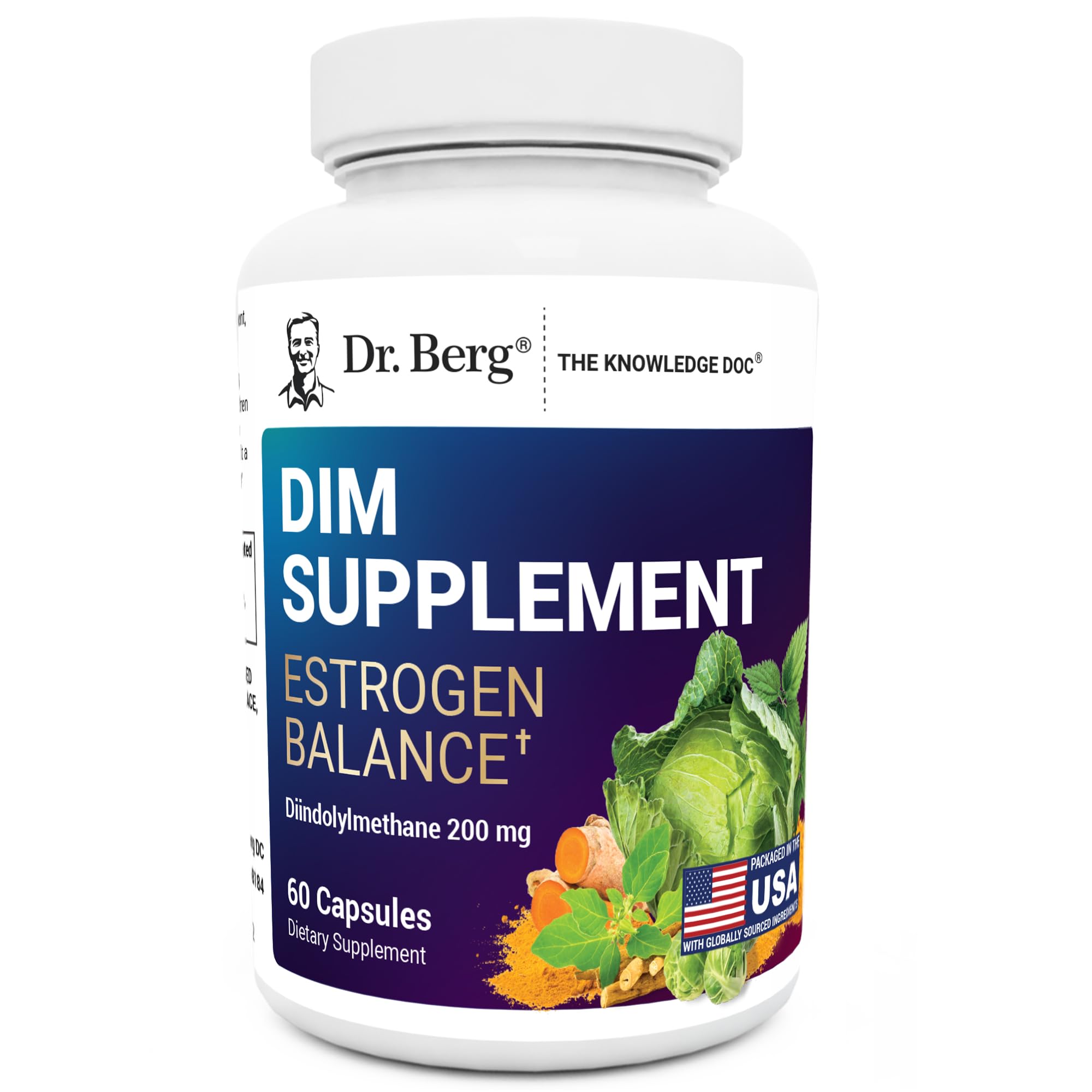 Dr. Berg DIM Supplement Estrogen Balance - Original Estrogen Supplement for Women with Diindolylmethane for Menstrual Symptoms & Menopause Relief & Black Pepper for Enhanced Absorption - 60 Capsules Dr. Berg Nutritionals Au supplements