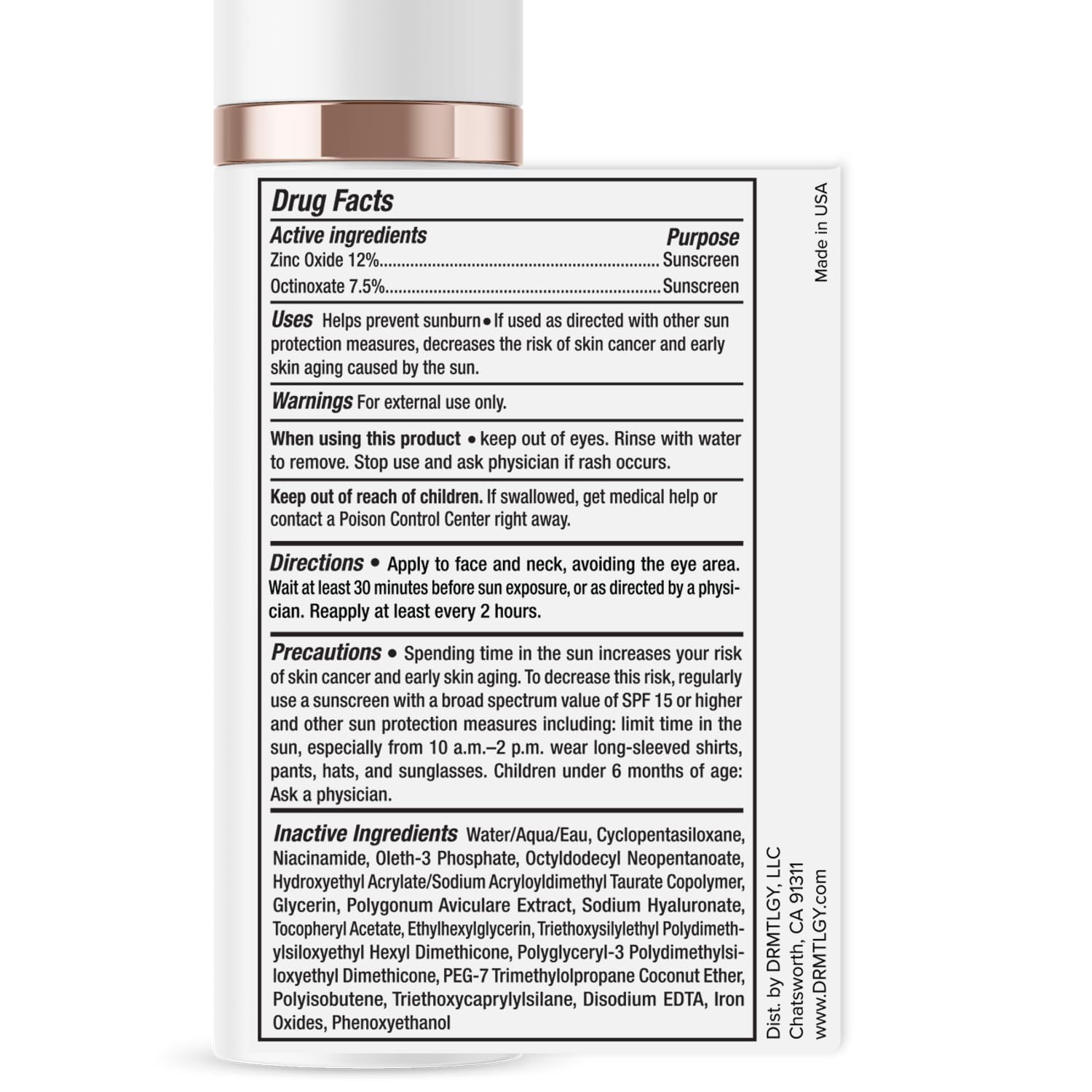 DRMTLGY Universal Tinted Moisturizer SPF 46 – Hydrating Dewy Tinted Sunscreen for Face with Zinc Oxide