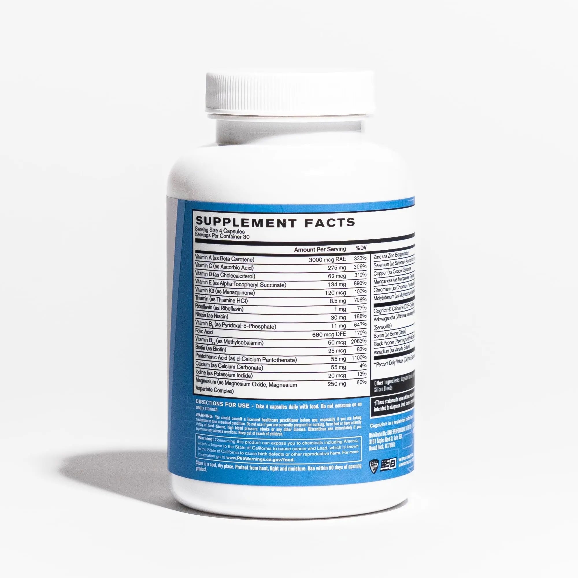 BARE PERFORMANCE NUTRITION, BPN Strong Multi-Vitamin, Foundational Health, Improved Mood and Sleep, Adaptogens, Improved Cognitive Health BARE PERFORMANCE NUTRITION Au supplements