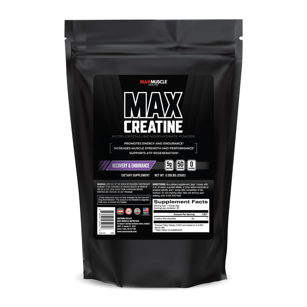 Max Muscle Ultra Pure Creatine Monohydrate Powder 5000 mg (5 Grams) | 3rd Party Purity Tested | 100% Micronized and Unflavored for Maximum Absorption | Keto Friendly | 8.8 Ounces | 50 Servings Max Muscle Au supplements