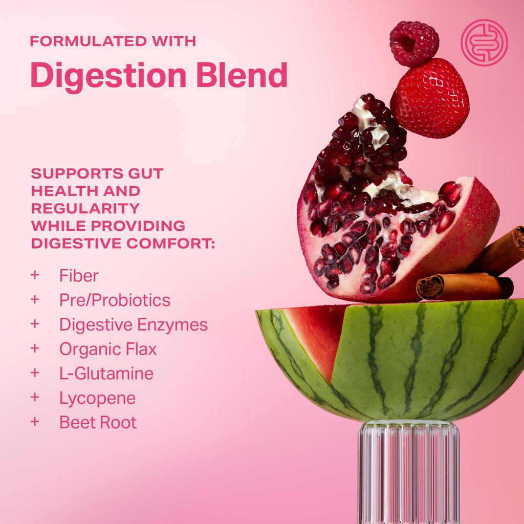 Proper, The Pinks Digestion and Bloat Relief. Drink Mix with Gut Health Probiotics, Prebiotics, Beet Root & Enzymes for Digestive Support. Bloating and Microbiome