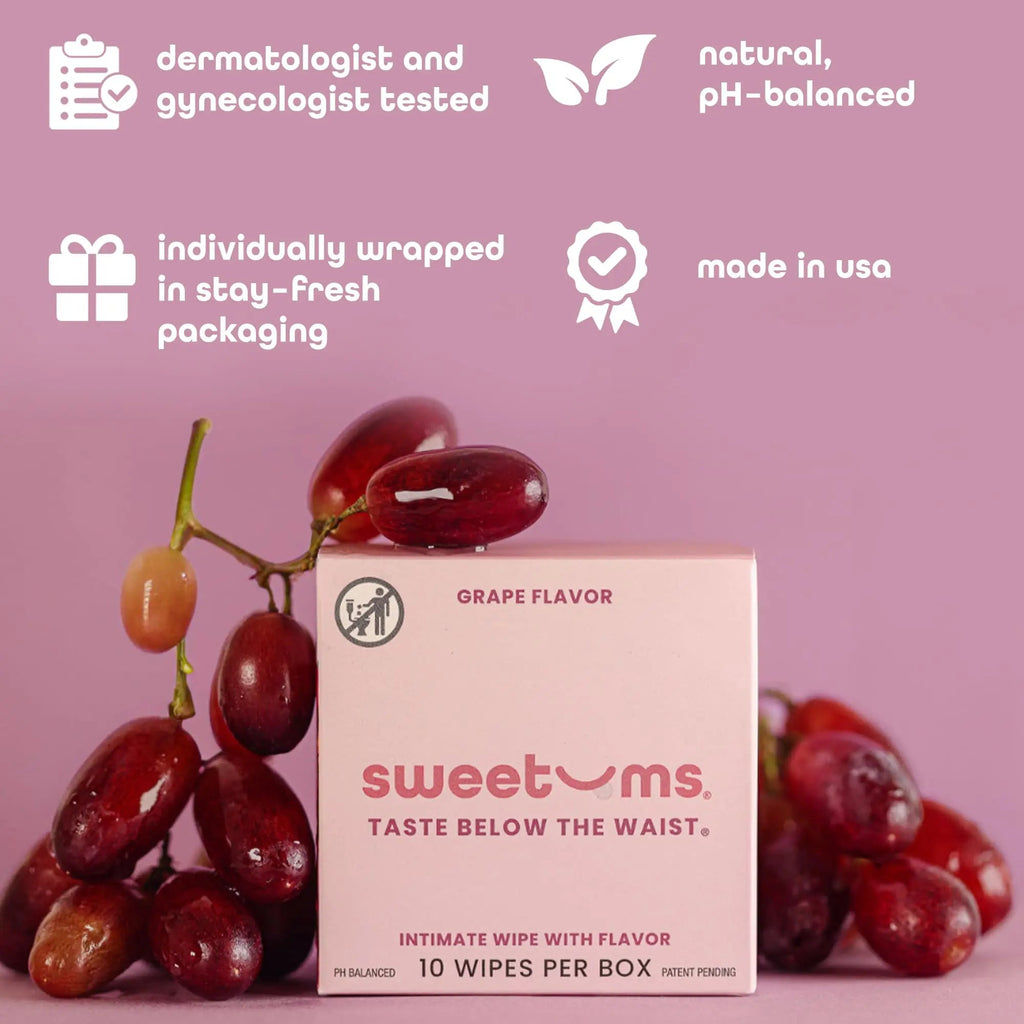 Sweetums Feminine Wipes For Women, Individually Wrapped - pH Balanced Flavored Intimate Wipes Sweetums Au supplements