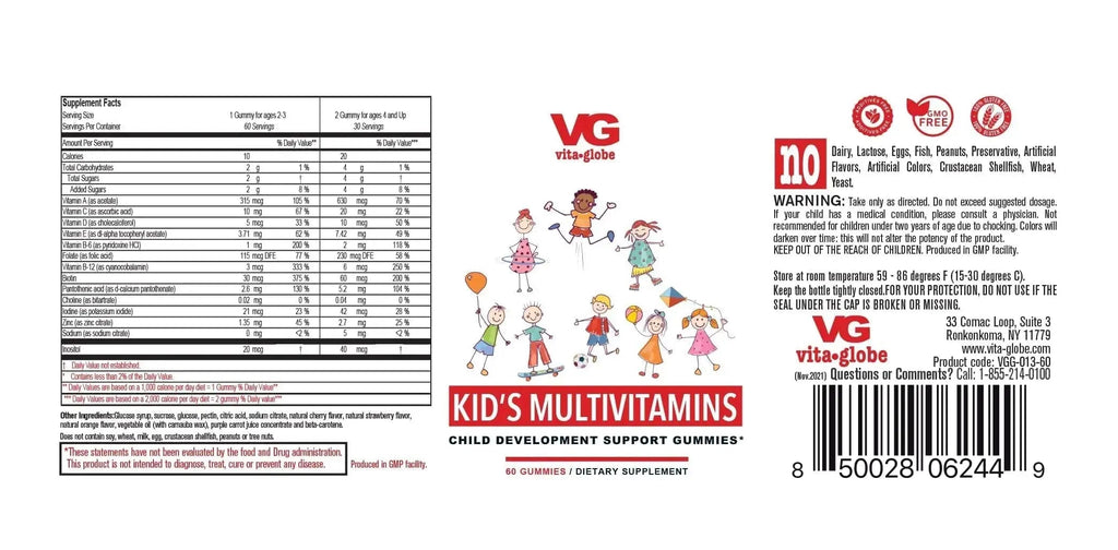 VITA GLOBE Kids Complete Multivitamin Gummies – with Vitamins A, C, D, E, B6 & B12 | Daily Immune, Growth & Wellness Support | VITA GLOBE Au supplements