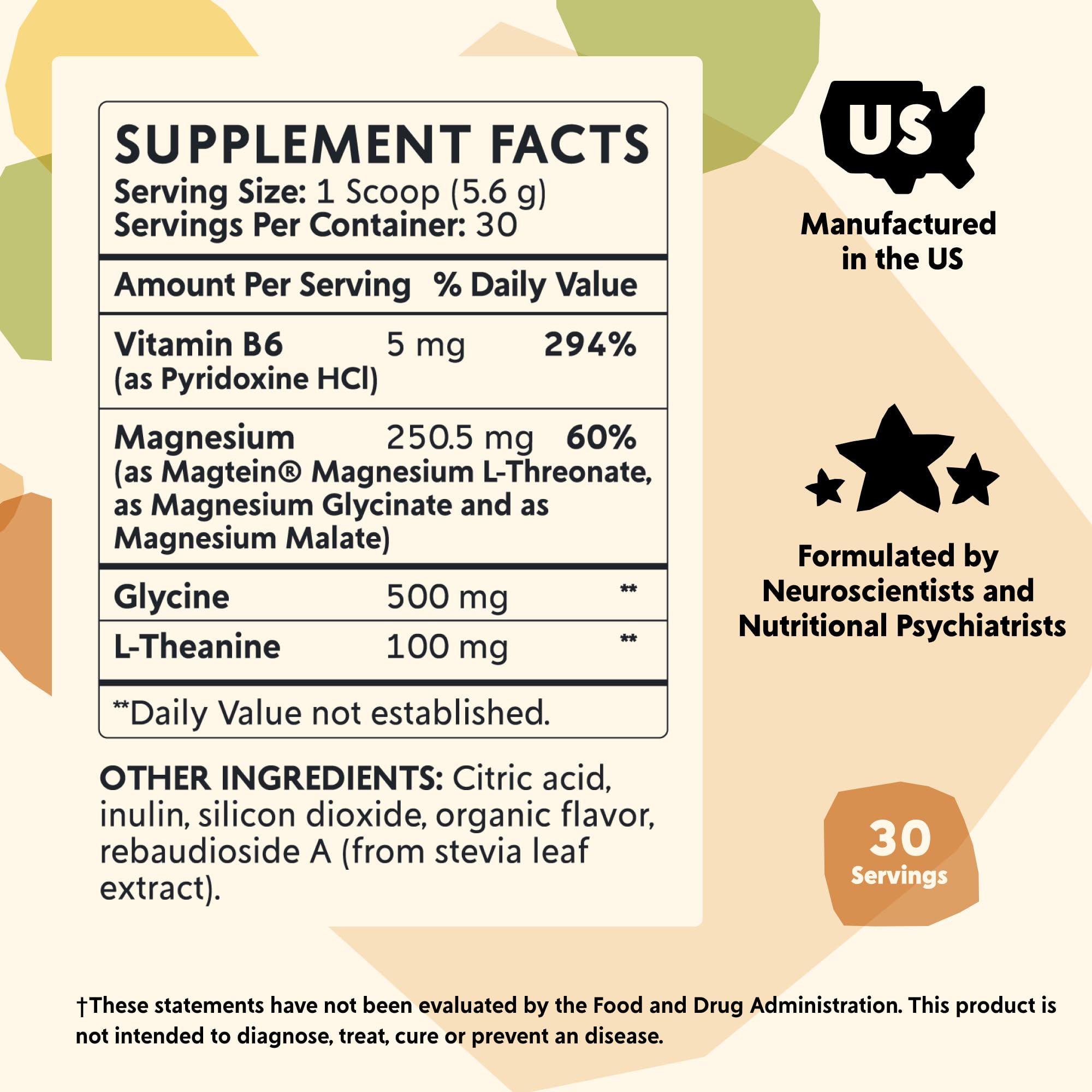 PYM Mood Magnesium Powder to Support Stress & Better Sleep, 30 Servings - Magnesium Glycinate, Magnesium Malate & l-Threonate, Yuzu Citrus | Non-GMO
