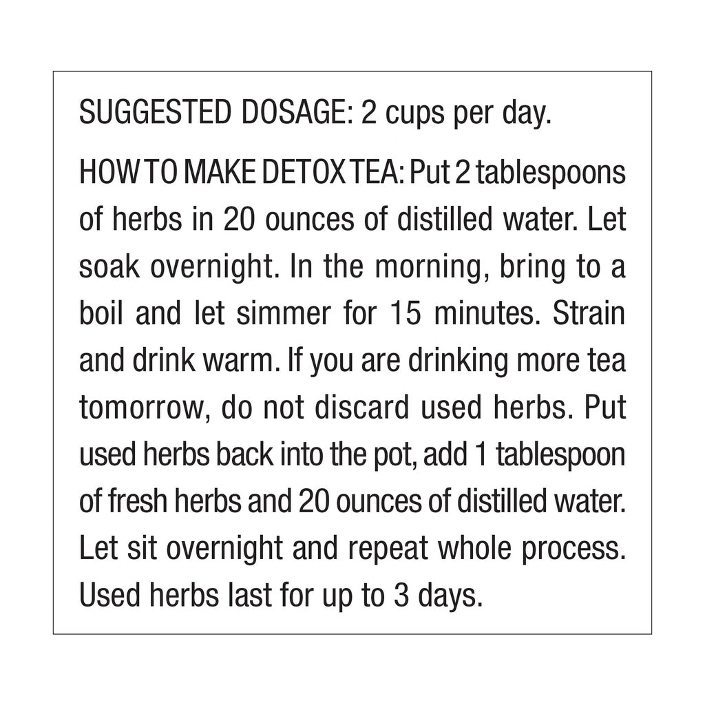 Dr. Schulze’s | Detox Tea | All Purpose Herbal Tonic | Powerful Digestive Stimulant | Dietary Supplement | Ultimate Liver Cleanse | Helps Eliminate Gas & Indigestion | Release Toxins | 6 Oz. Pack Dr. Schulze's Au supplements