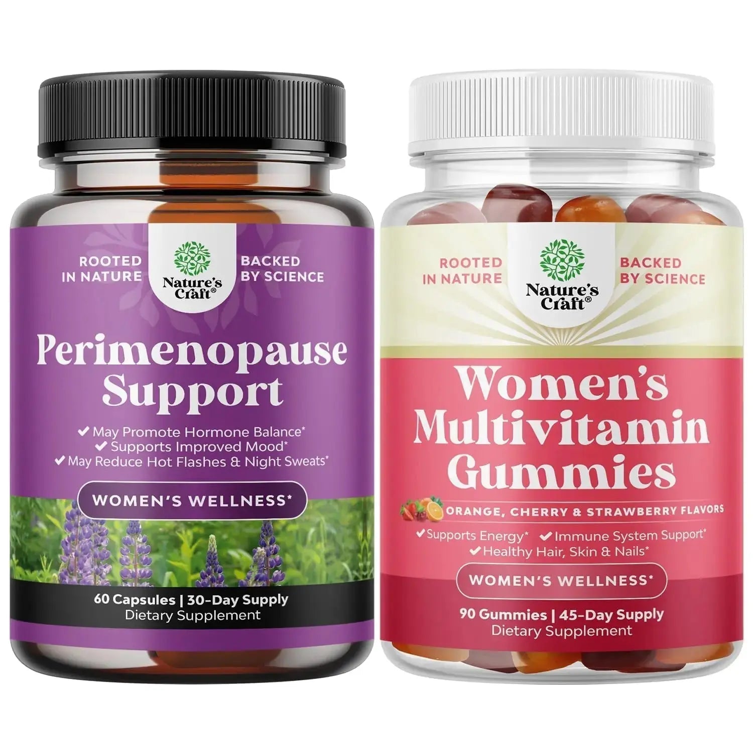 Bundle of Perimenopause Supplement with Maca Root Vitex Berry Black Cohosh for Hot Flashes Night Sweats Hormone Balance Natures Craft Au supplements