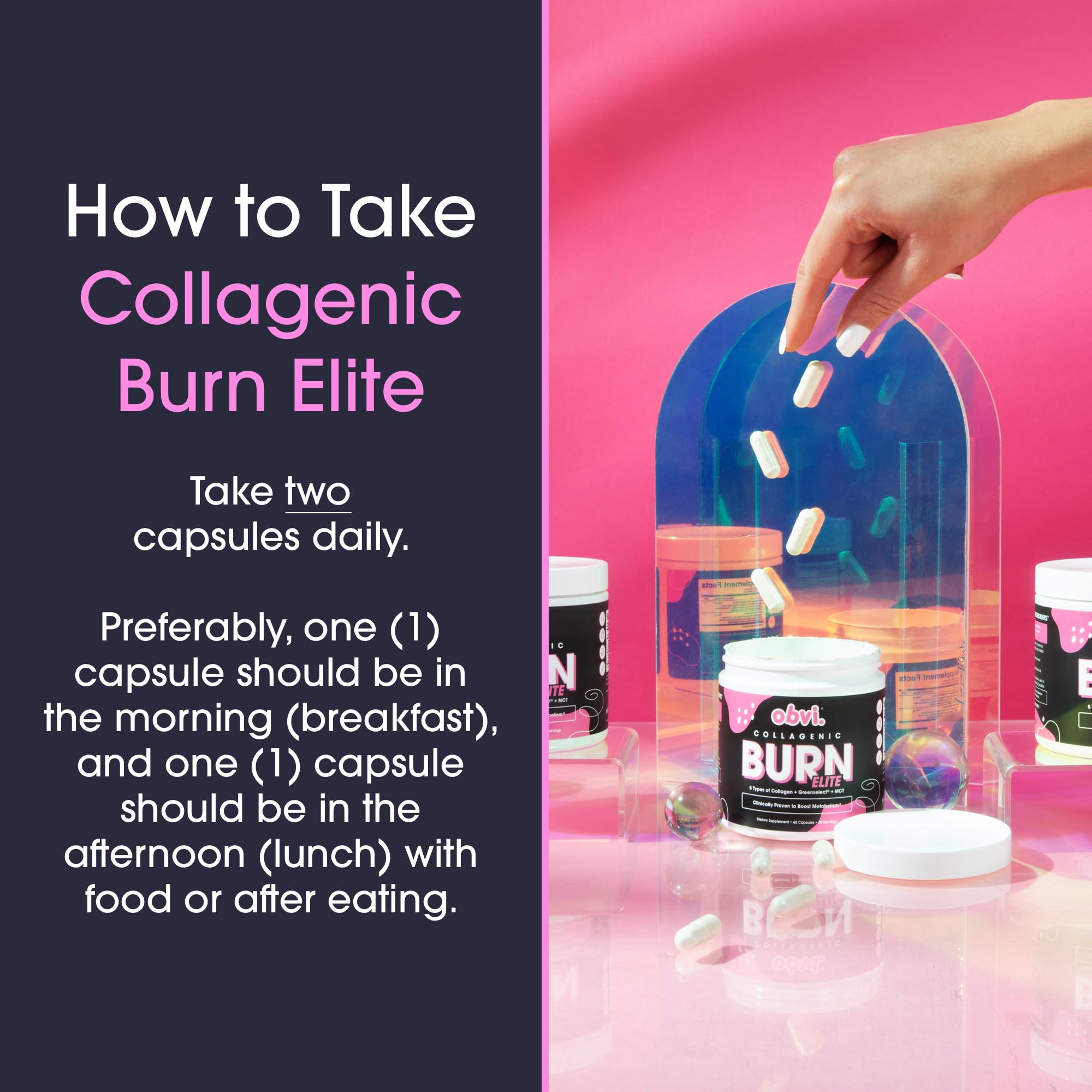 Obvi Burn Elite - Collagen Supplement for Women - Fitness Support - Metabolism Support Supplement - Healthy Mobility - Natural Thermogenic Formula