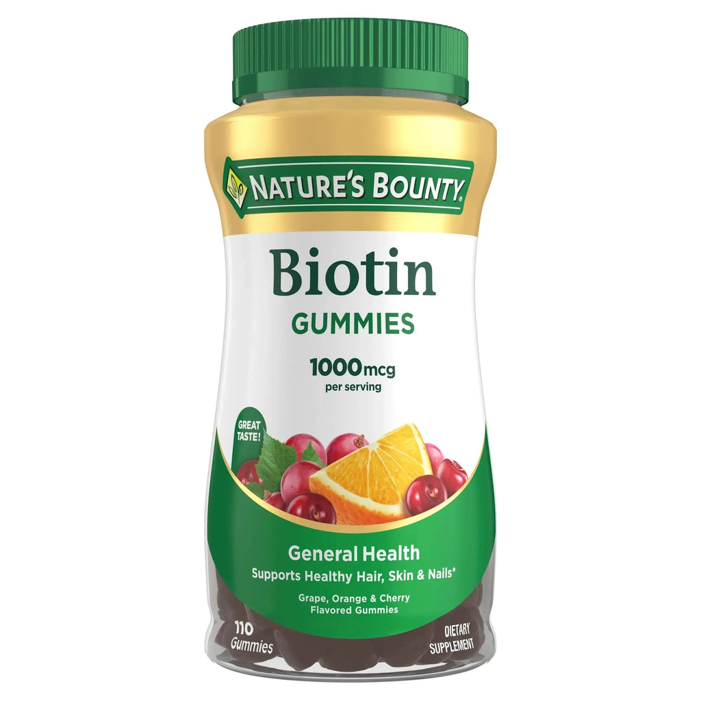 Nature's Bounty Biotin Gummy, Vitamin Supplement, Supports Healthy Hair, Skin, and Nails, Fruit Flavored Gummies, 1000 mcg, 110 Count Nature's Bounty Au supplements