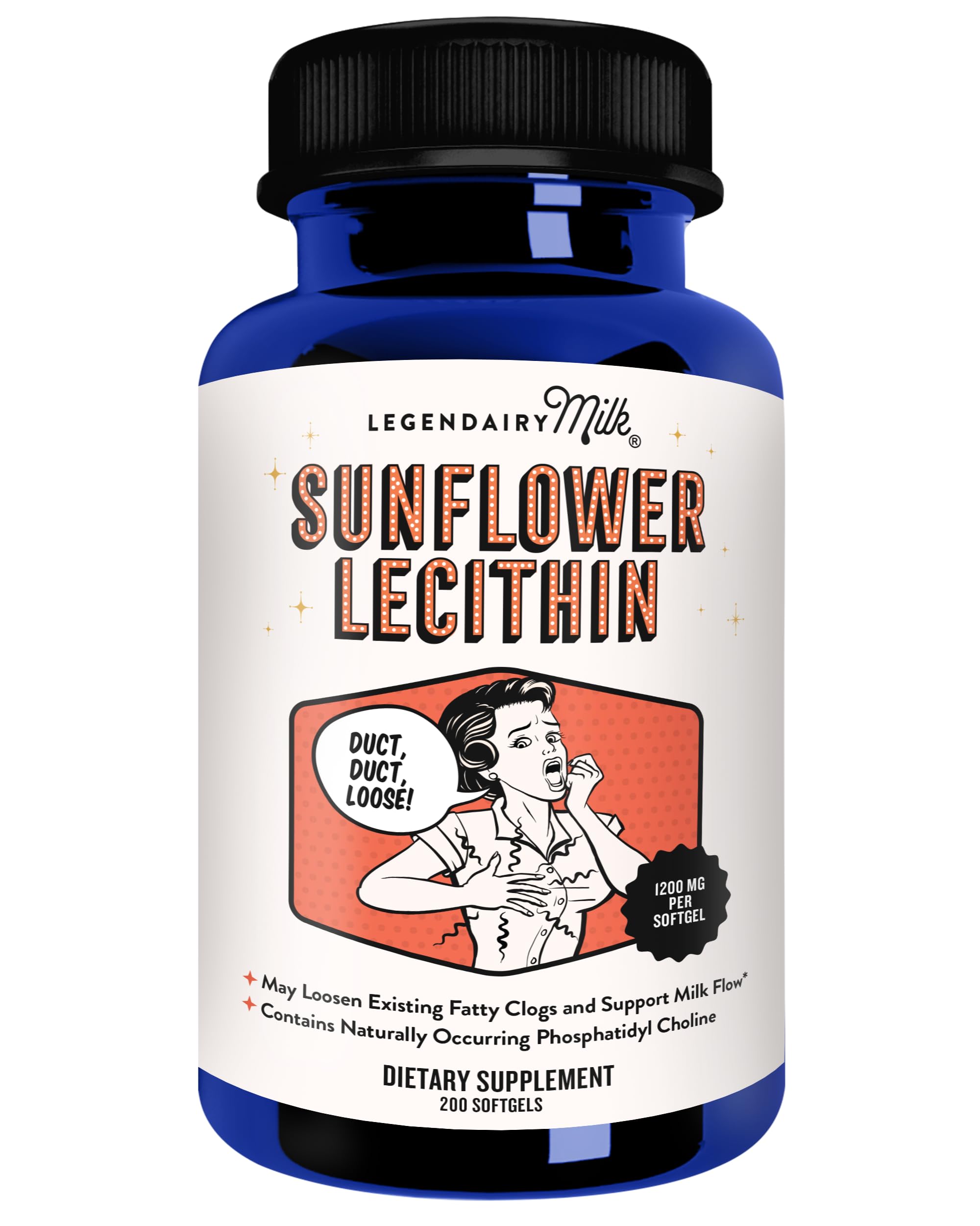 Legendairy Milk Sunflower Lecithin 1200mg, Lactation Support, Sunflower Lecithin Supplement for Clogged Milk Ducts