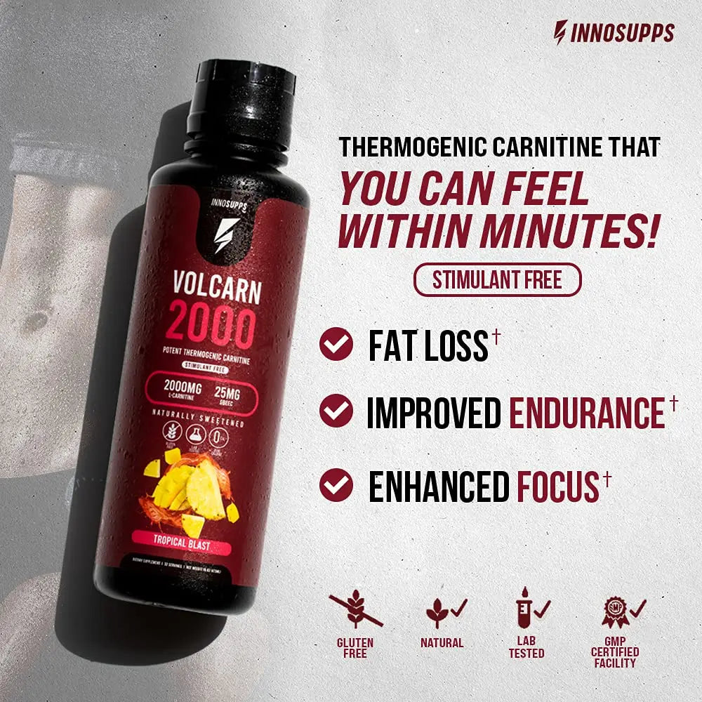 InnoSupps Volcarn 2000 - Advanced Fat Burning Liquid | L-Carnitine,GBEEC, Boost Energy InnoSupps Au supplements
